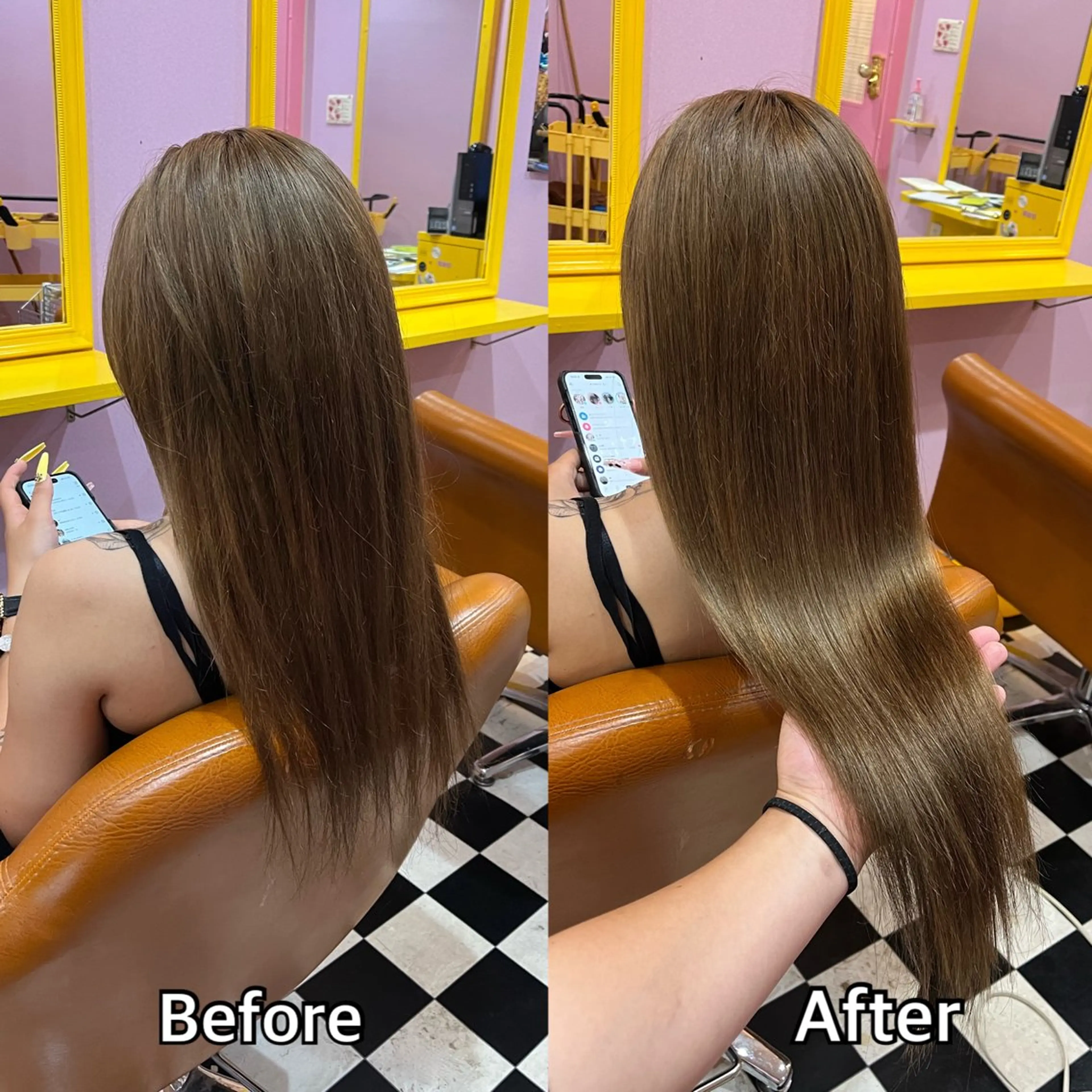 ロング シール＋ちび編み込み エクステ梅田🐨のヘアスタイル