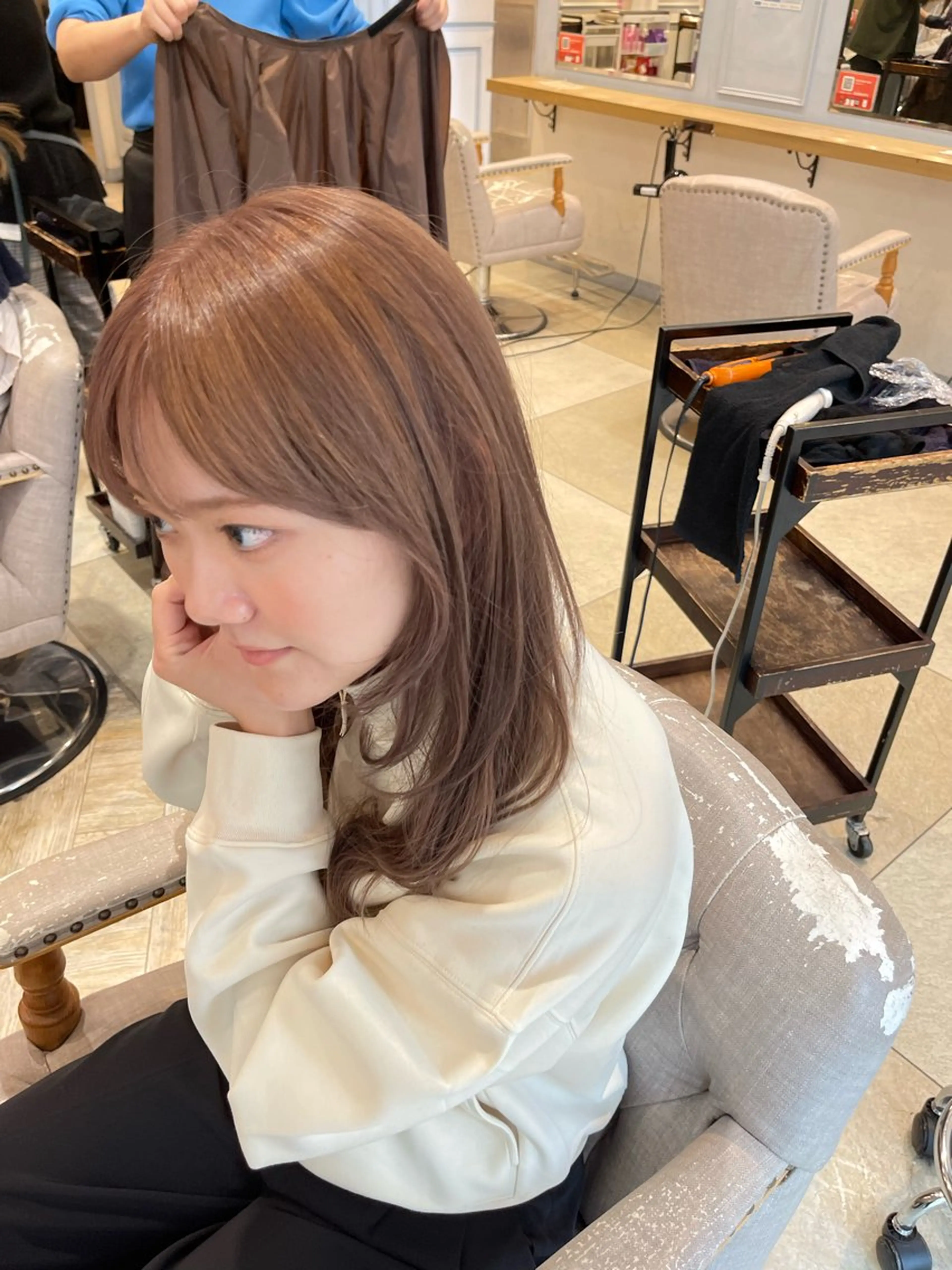 セミロング カラー 顔周りカット レイヤーカット ショート/ボブ アンドウ☺︎のヘアスタイル