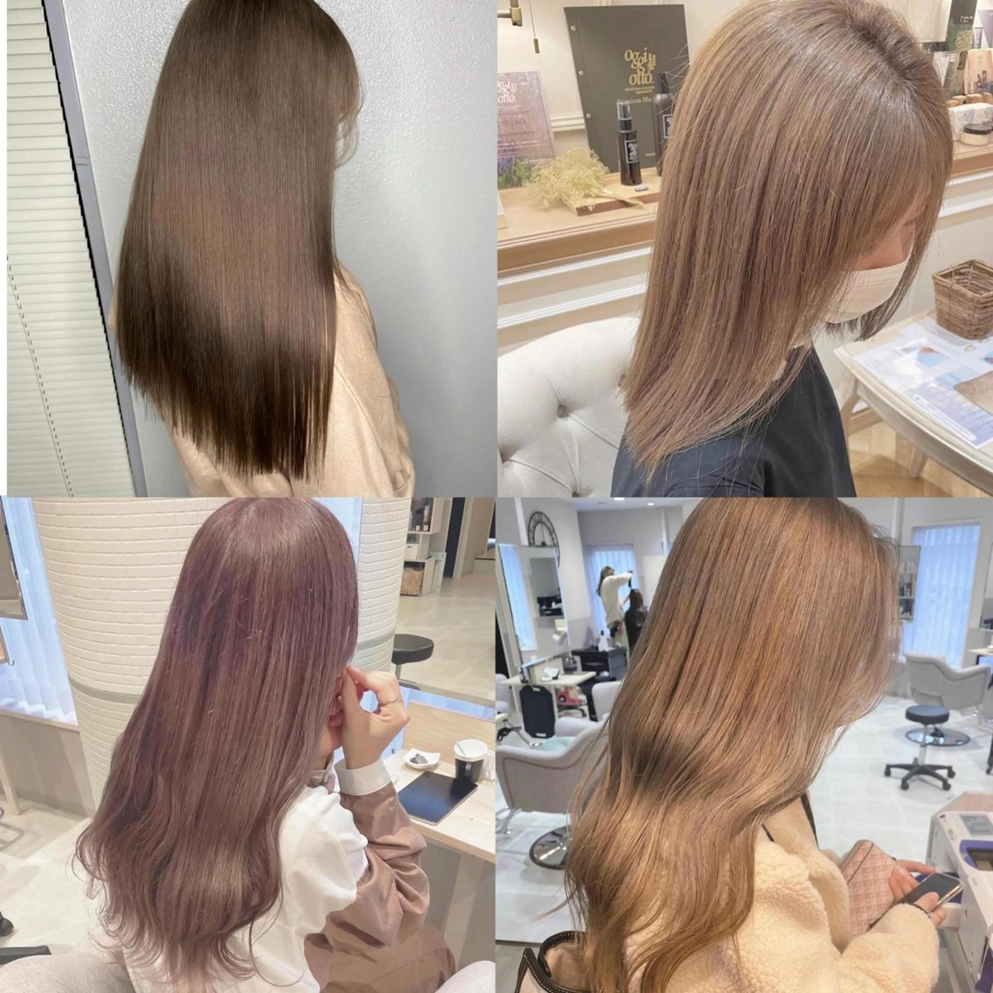 ミディアム カラー ヘアアレンジ ベージュカラー 韓国ヘア🖤 YURINAのヘアスタイル