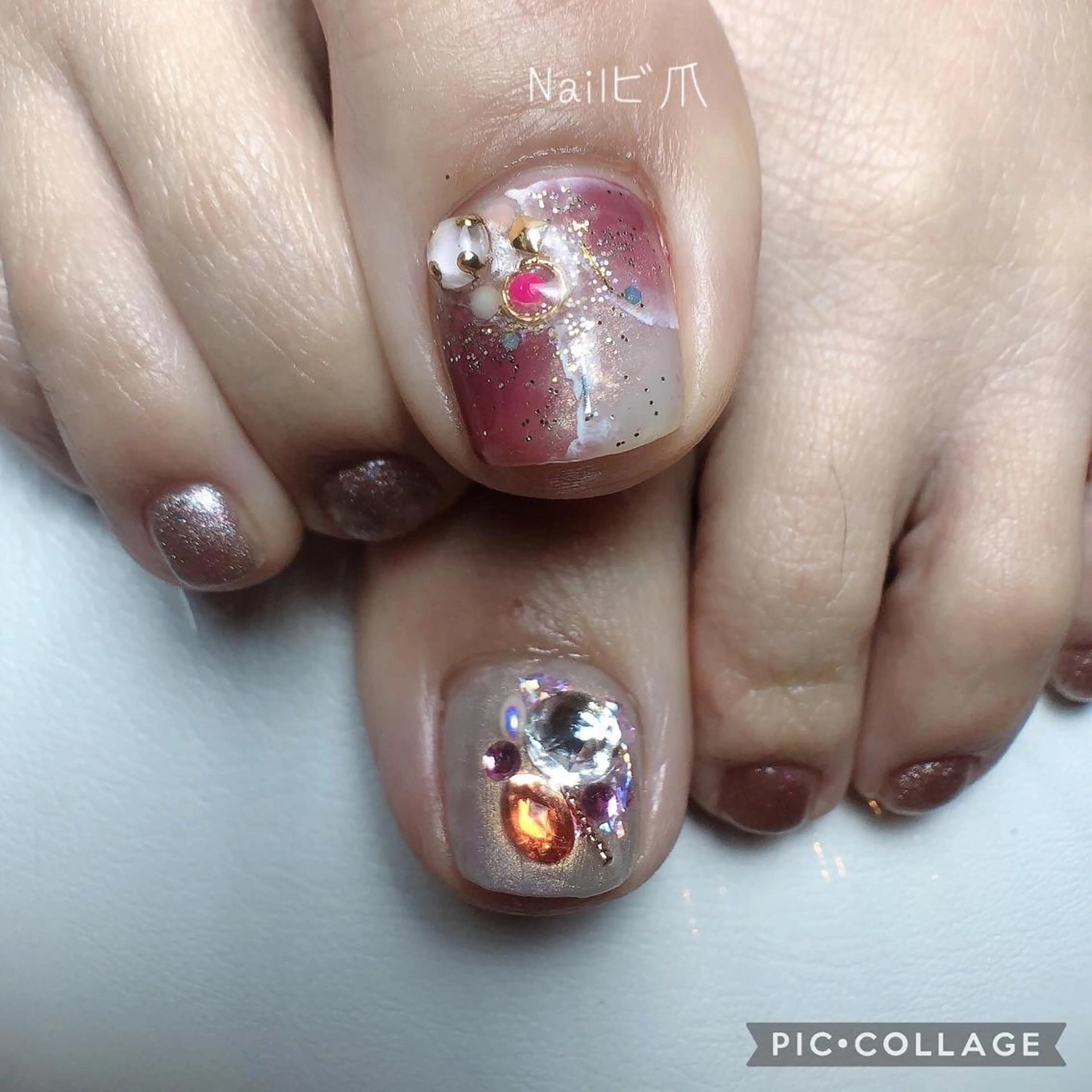 ネイル アートネイル フットネイル ストーンネイル Nail ビ爪のネイルデザイン