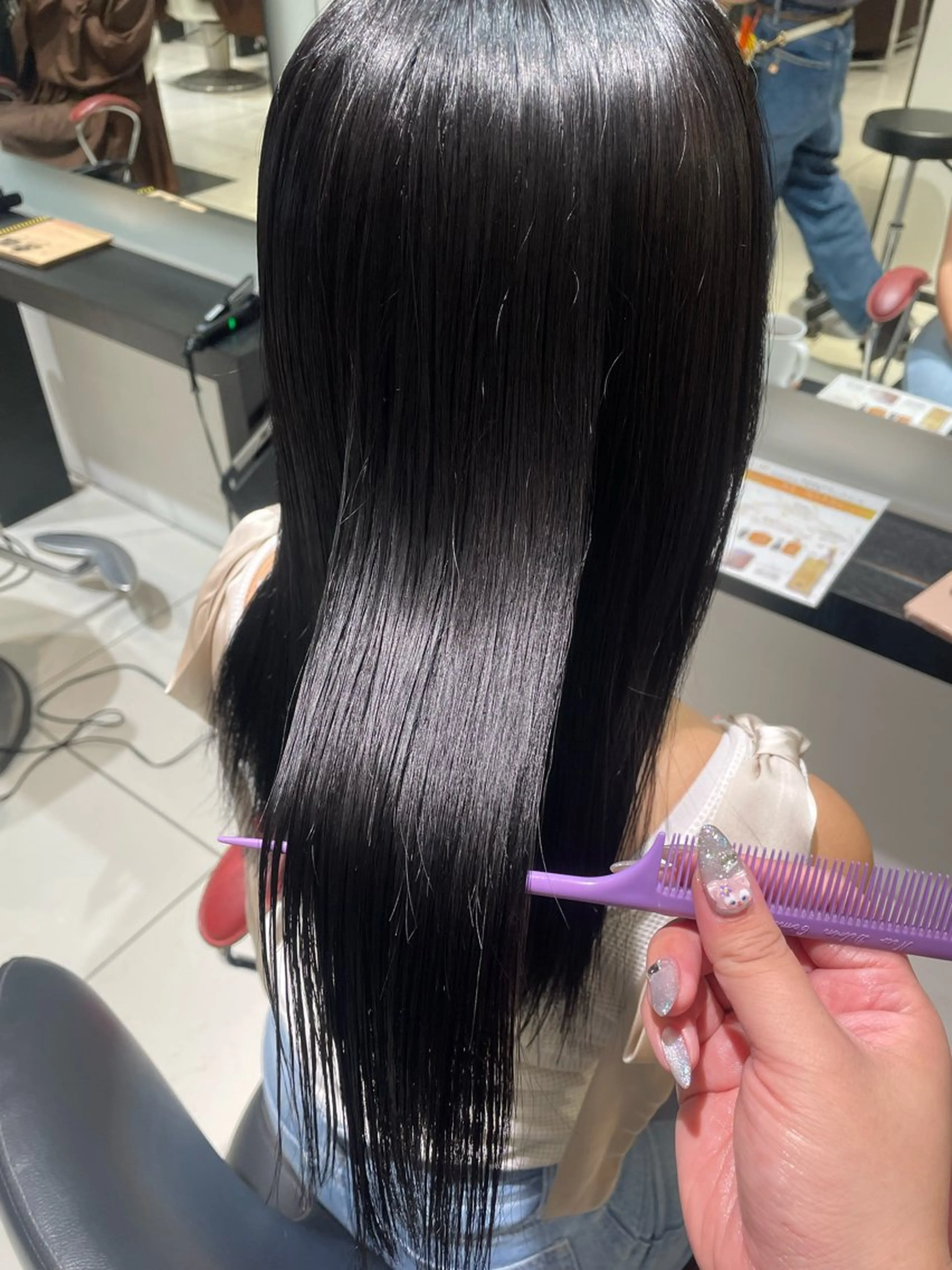 セミロング 縮毛矯正 トリートメント 💞暖色カラー 💞risaのヘアスタイル