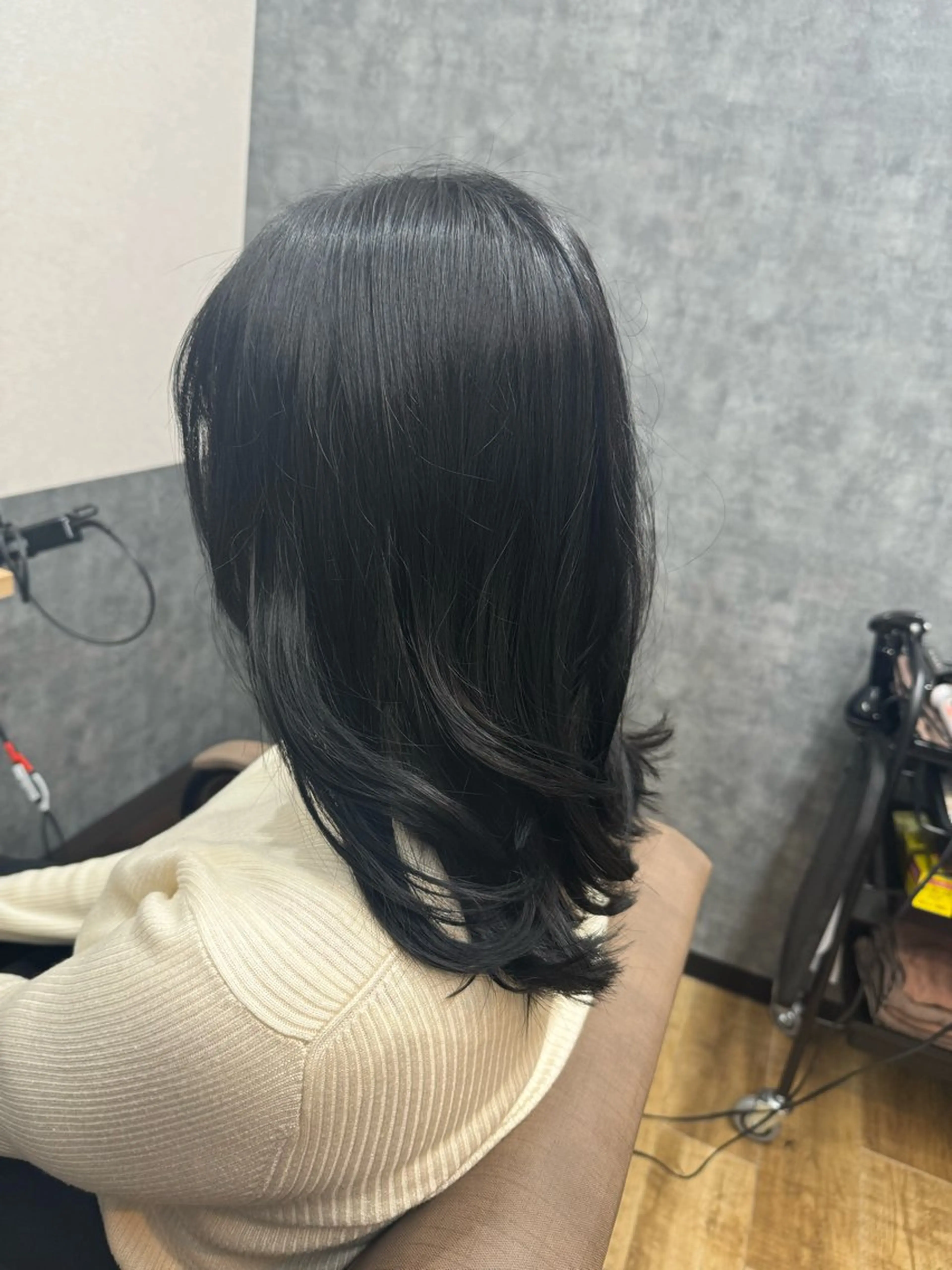 セミロング カラー 黒髪 TELAHAIR南流山店所属・TERA  HAIR HARUのヘアスタイル