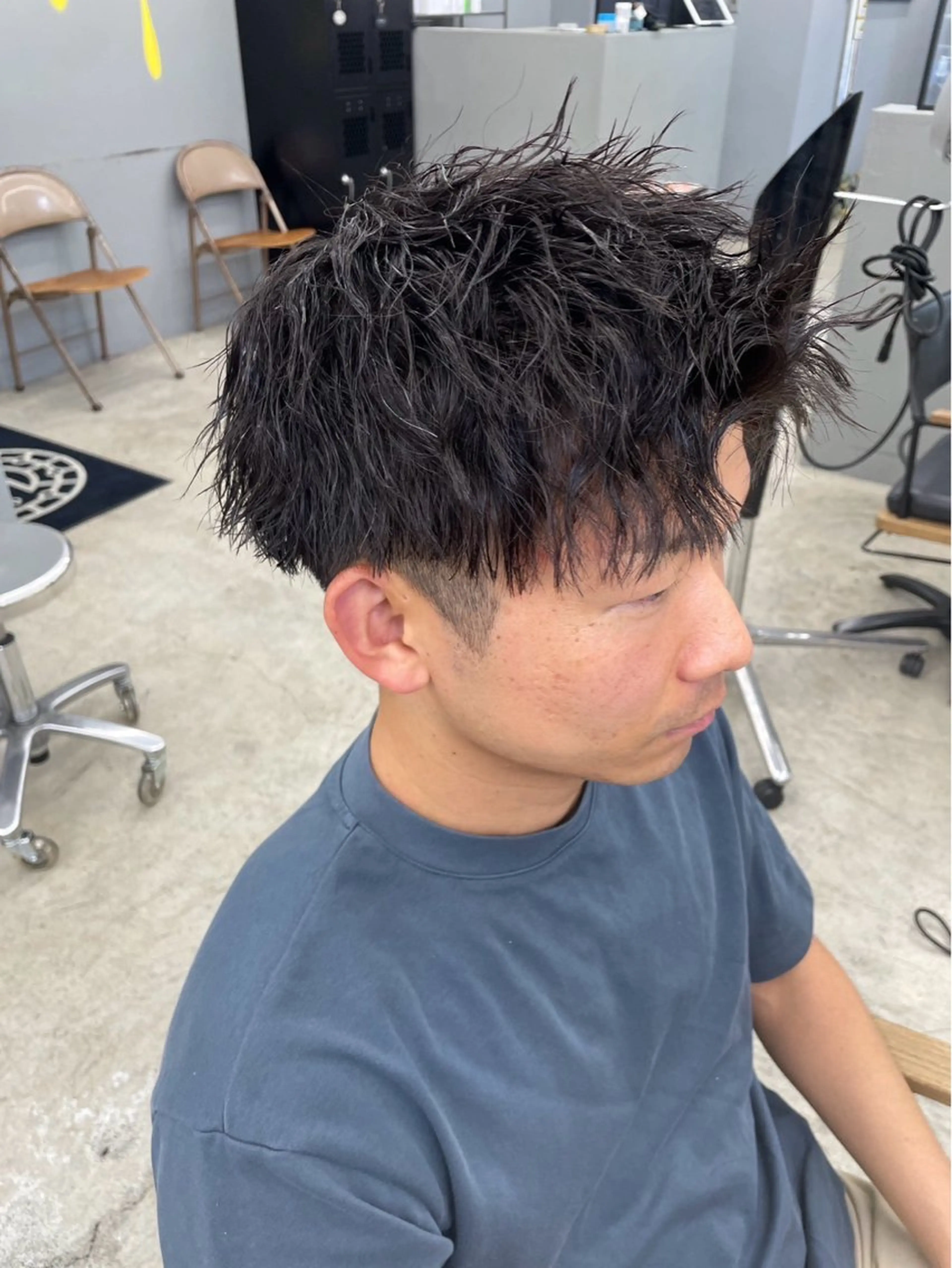 ショート パーマ メンズ カット パーマ メンズ専門サロン wokeのヘアスタイル