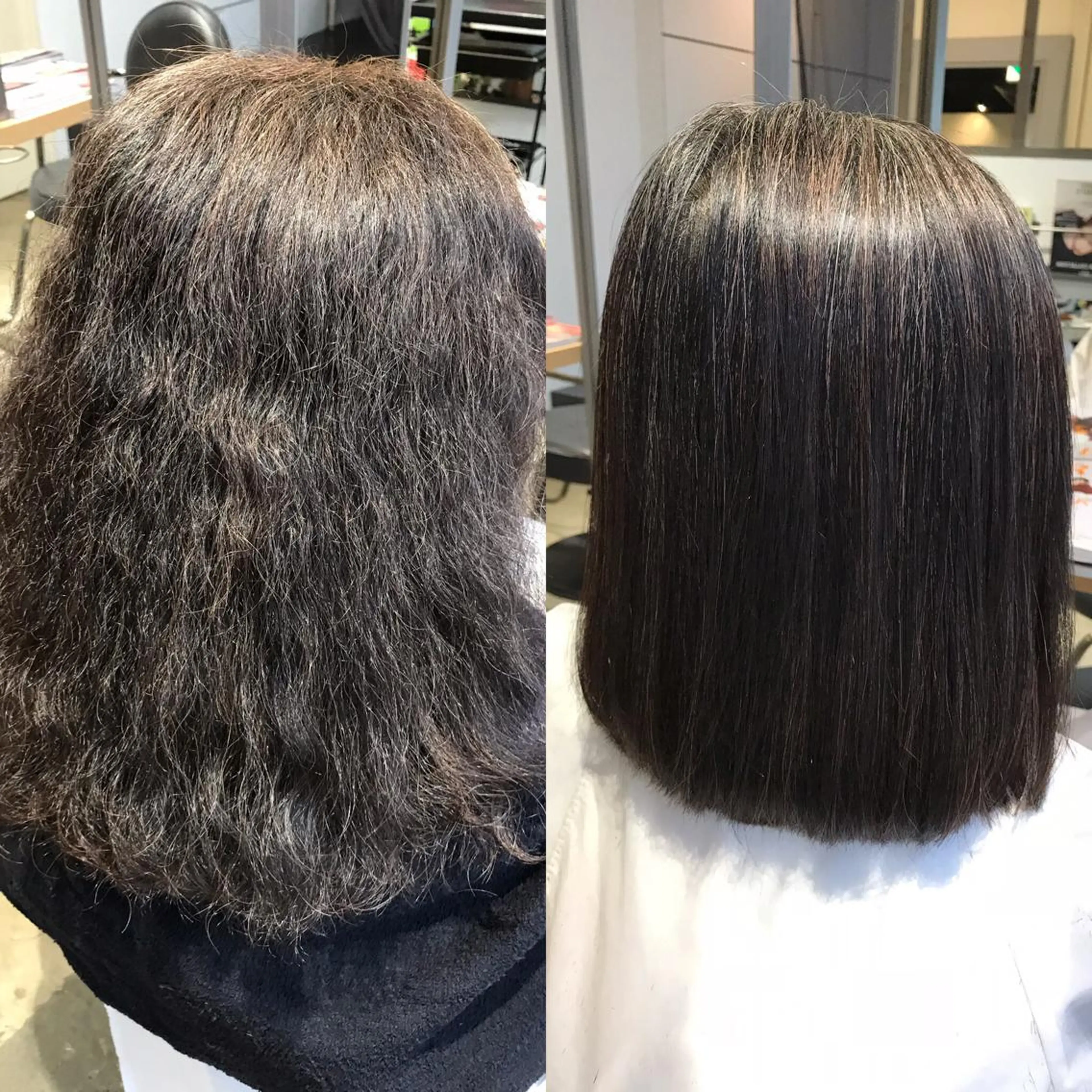 ミディアム パーマ 濱岡 恭子のヘアスタイル