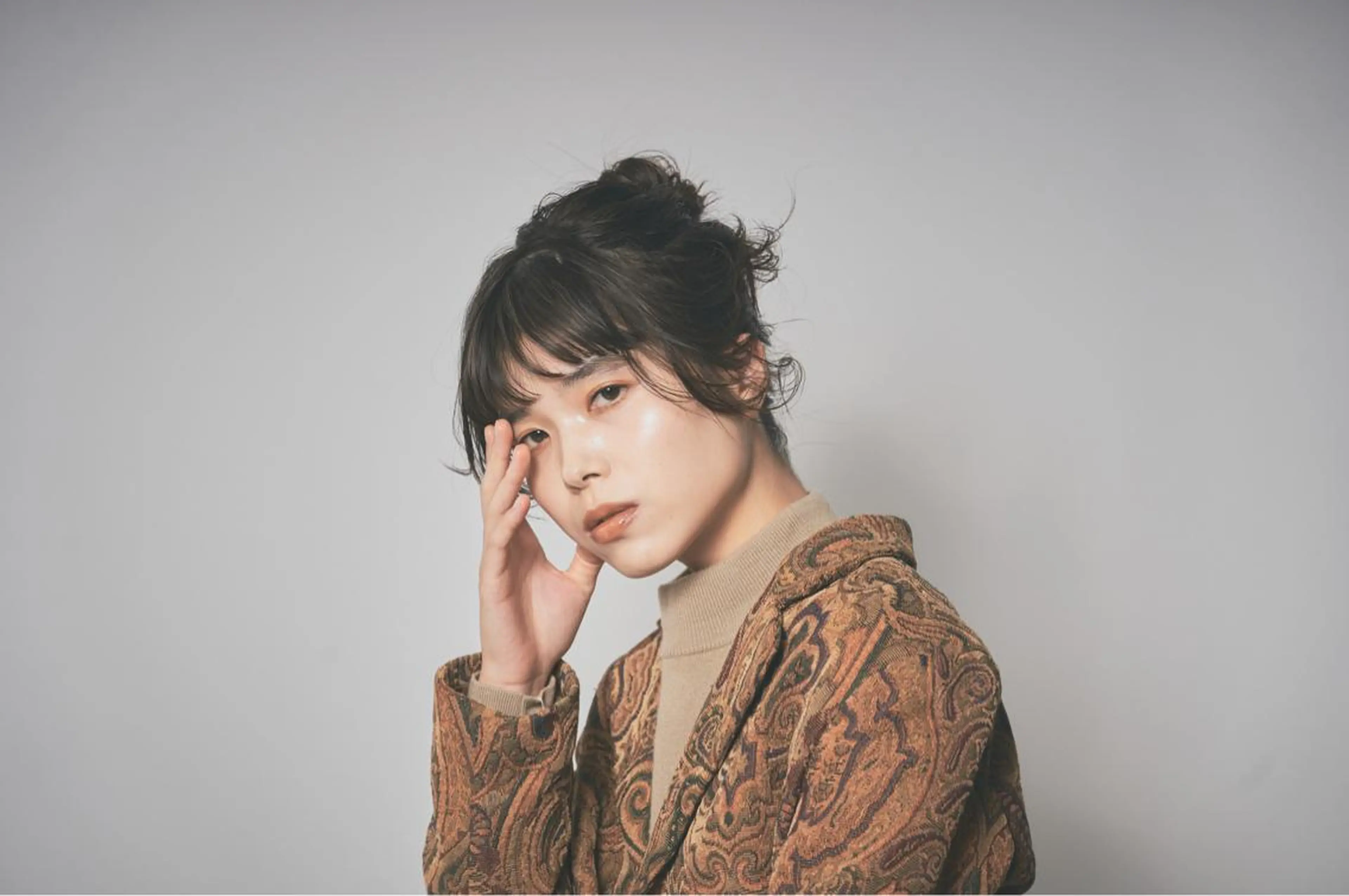 パーマ ヘアアレンジ お団子ヘア 佐伯 和佳のヘアスタイル