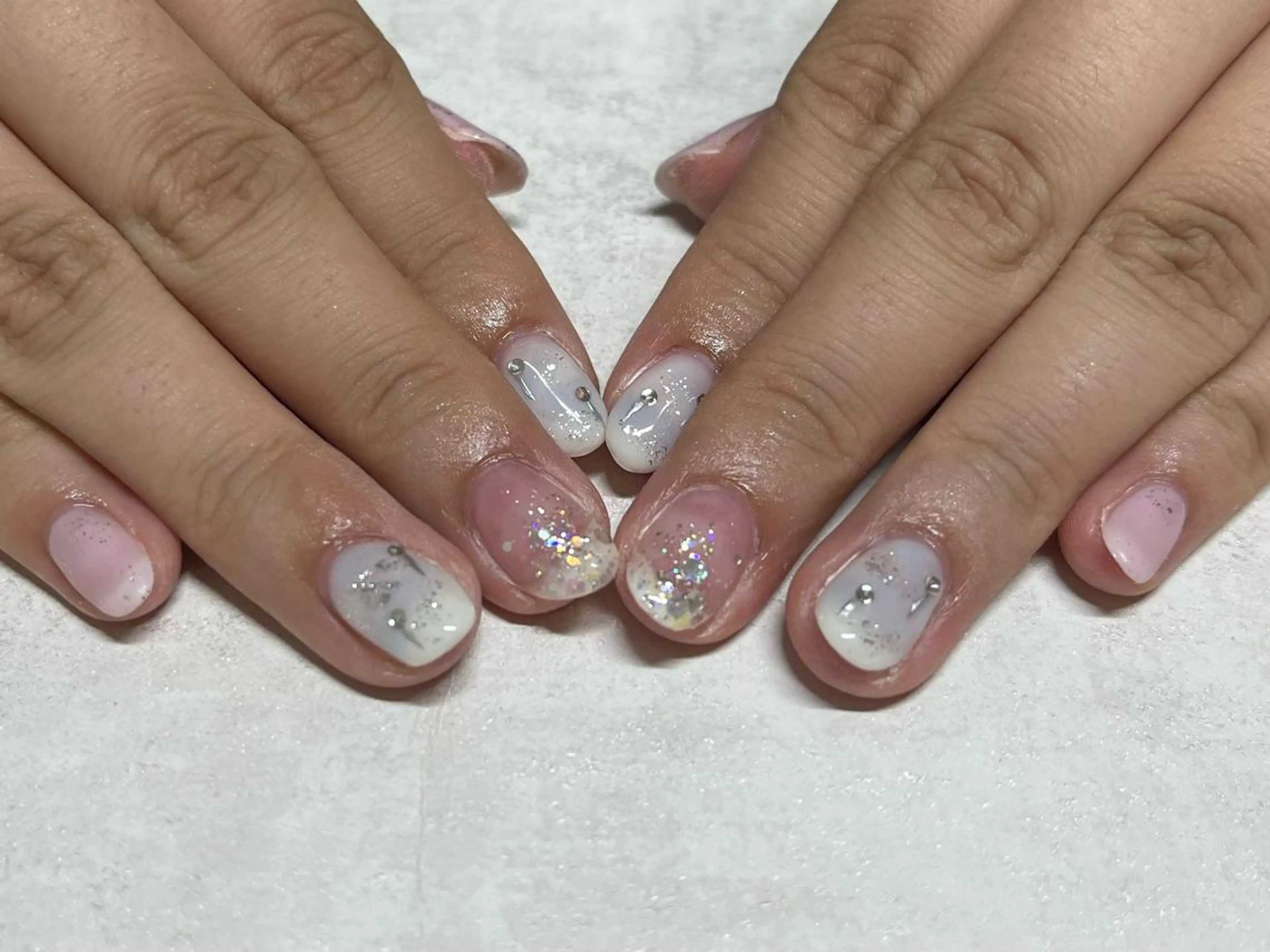 ネイル オーロラネイル フラワーネイル フットネイル フレンチネイル ジェルネイル Mogu nail 二子玉川のネイルデザイン