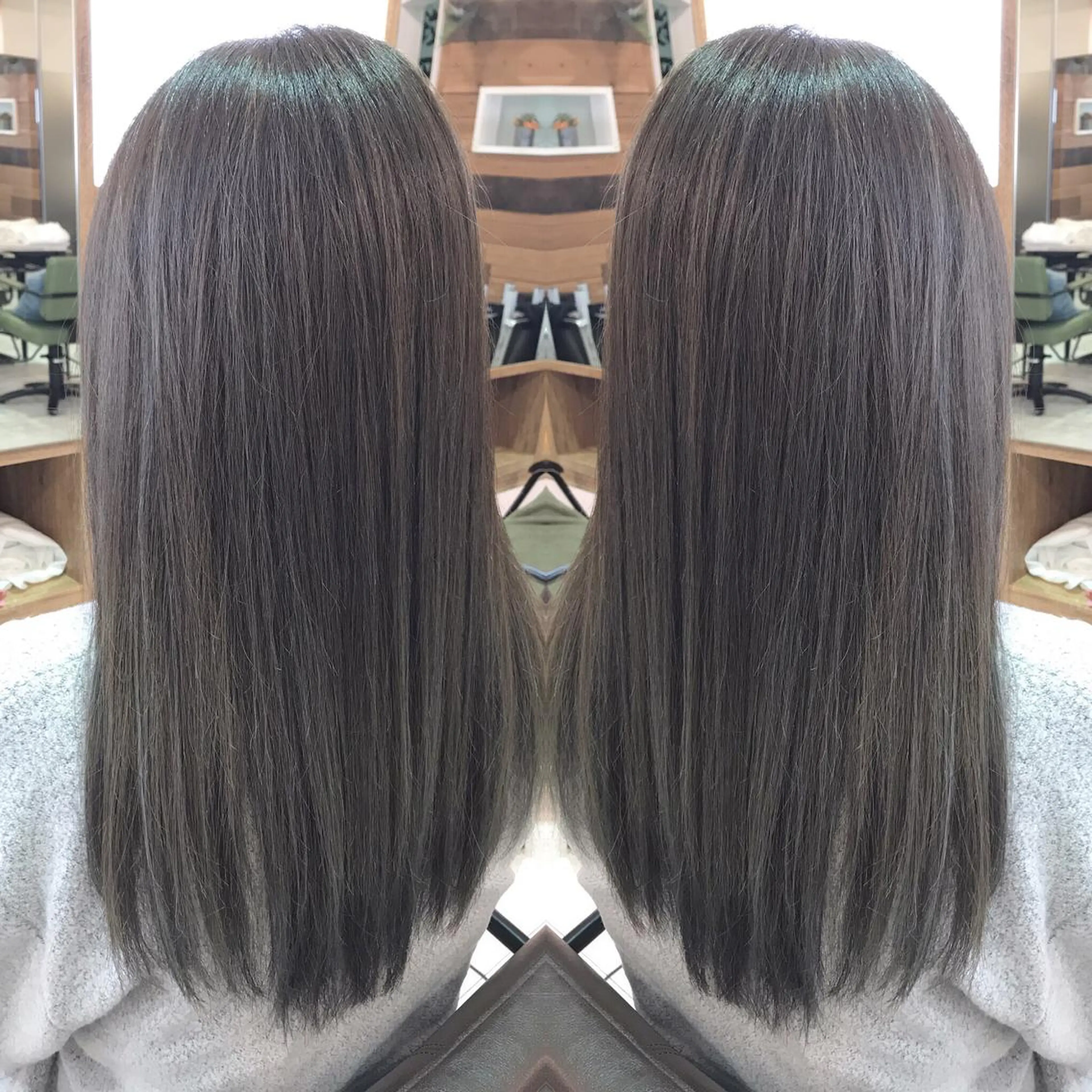 セミロング カラー ハイライトカラー イルミナカラー ハイライト 青木 茂樹⭐️ 透明感カラーのヘアスタイル