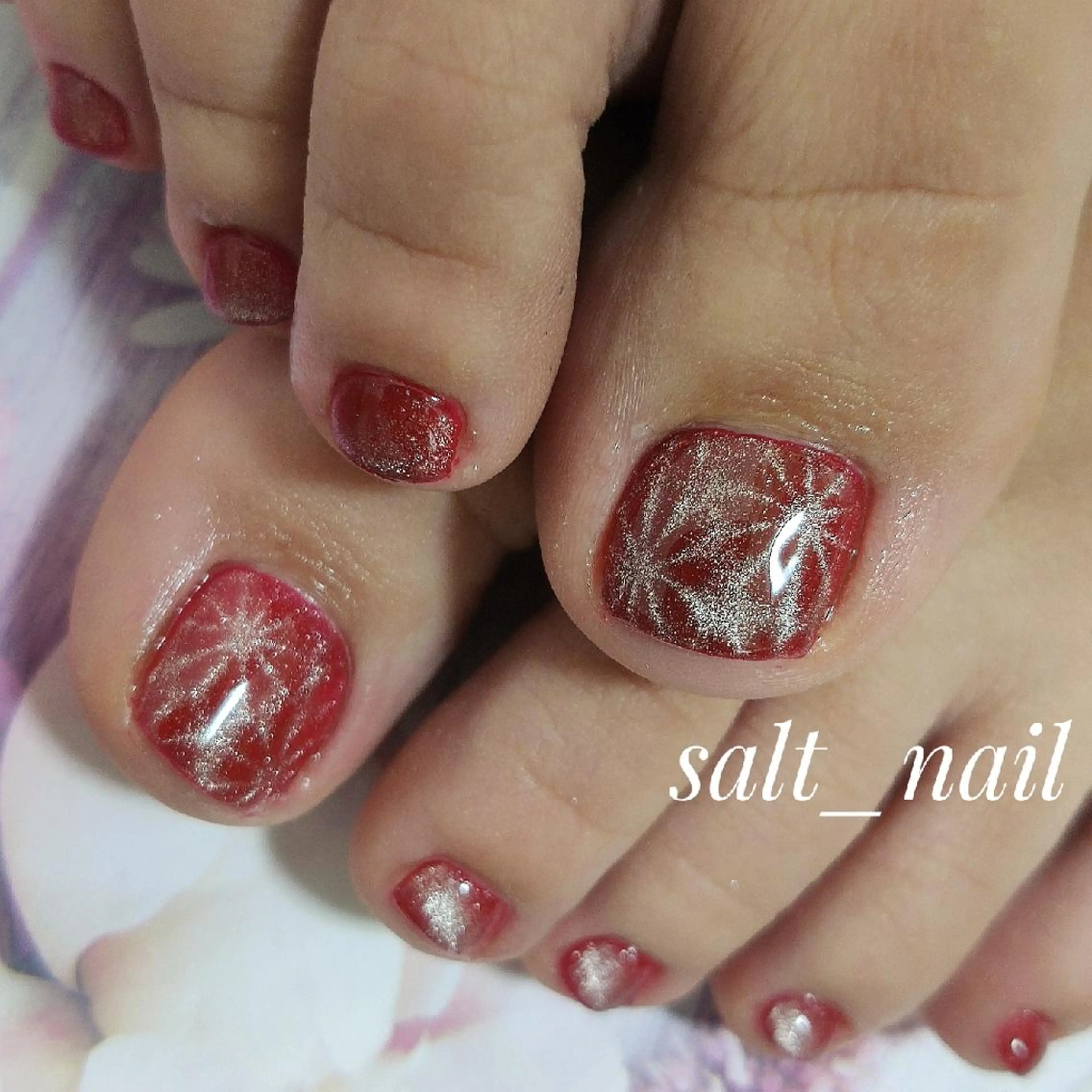 ネイル マグネットネイル フットネイル 個人サロン saltnailのネイルデザイン