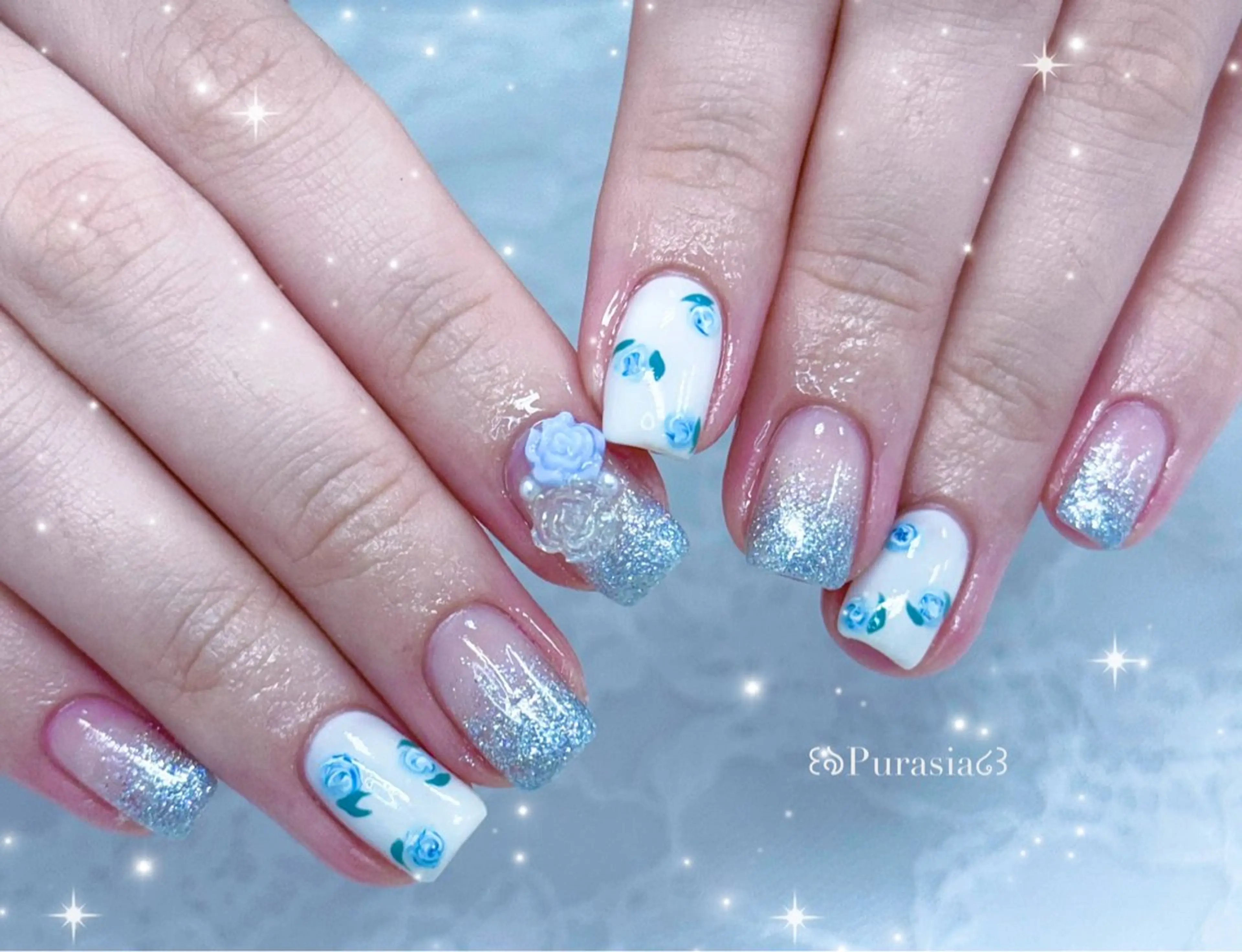 ネイル 春ネイル ハンドネイル Purasia高橋✧ マグ/ワンホン/地雷のネイルデザイン