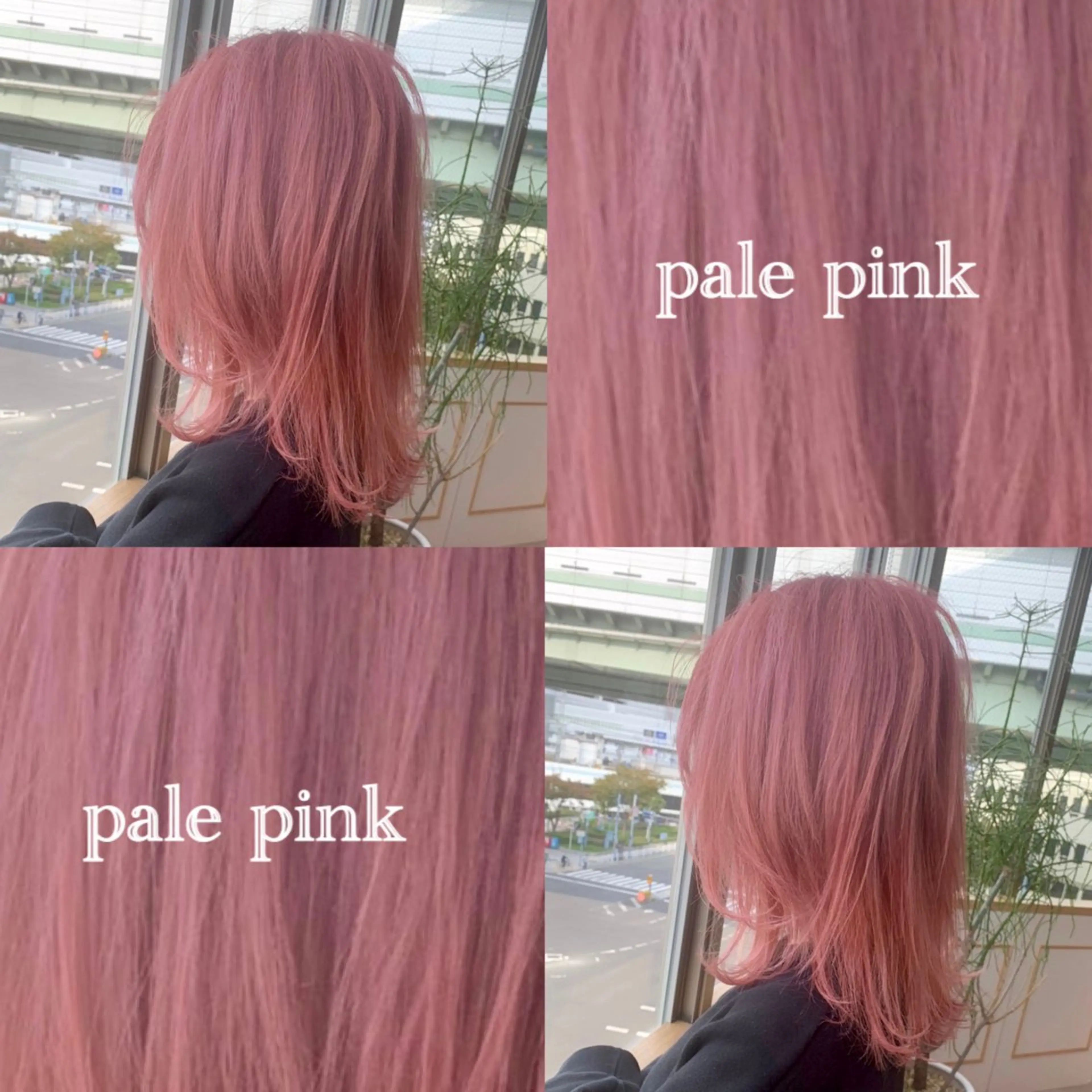 セミロング カラー ブリーチ ピンクカラー カット ヘアカラー 南上 野々佳のヘアスタイル