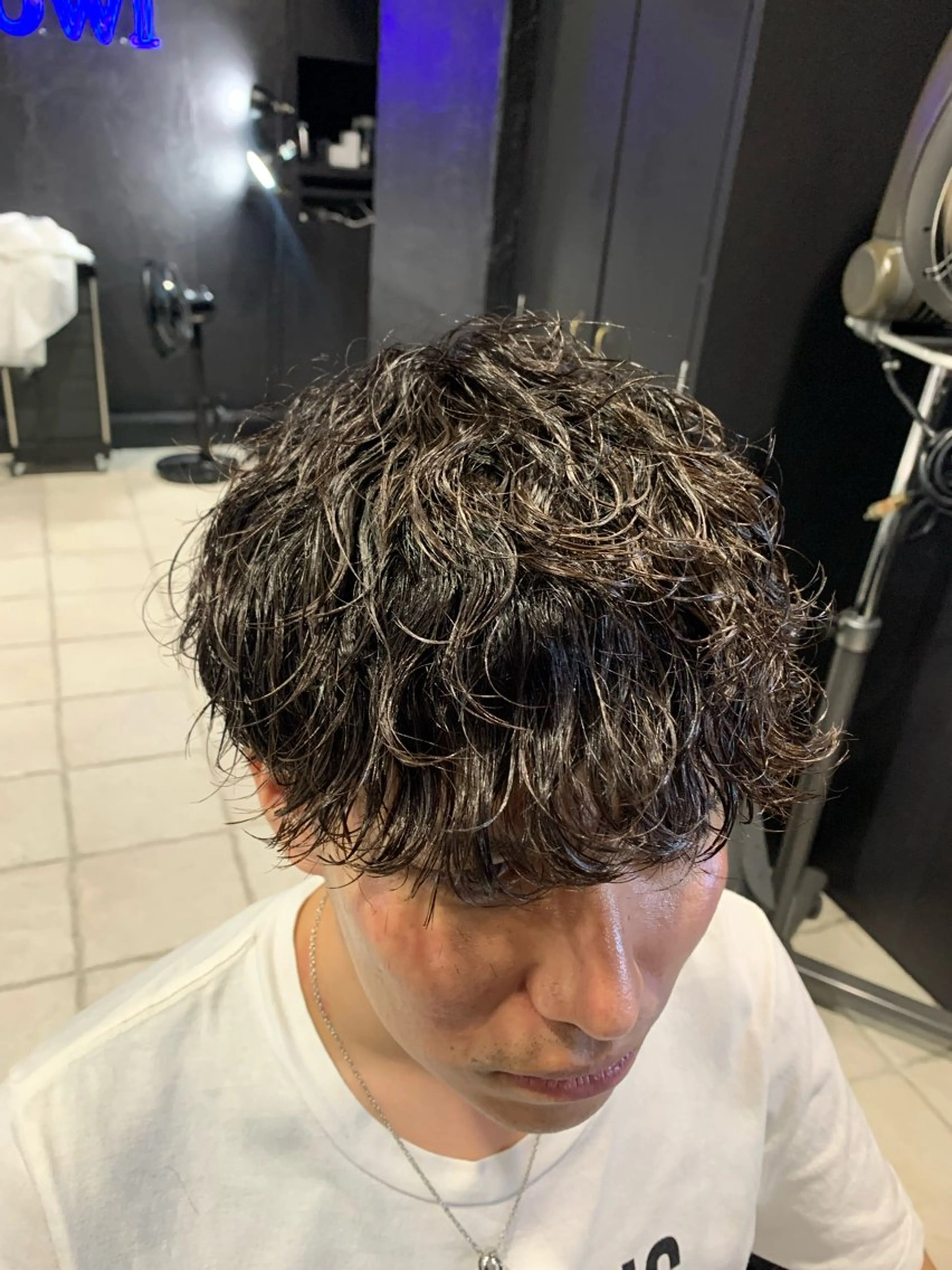 ショート メンズ マッシュ メンズパーマ 波巻きパーマ メンズパーマ/難波/ 心斎橋　室園亮佑のヘアスタイル
