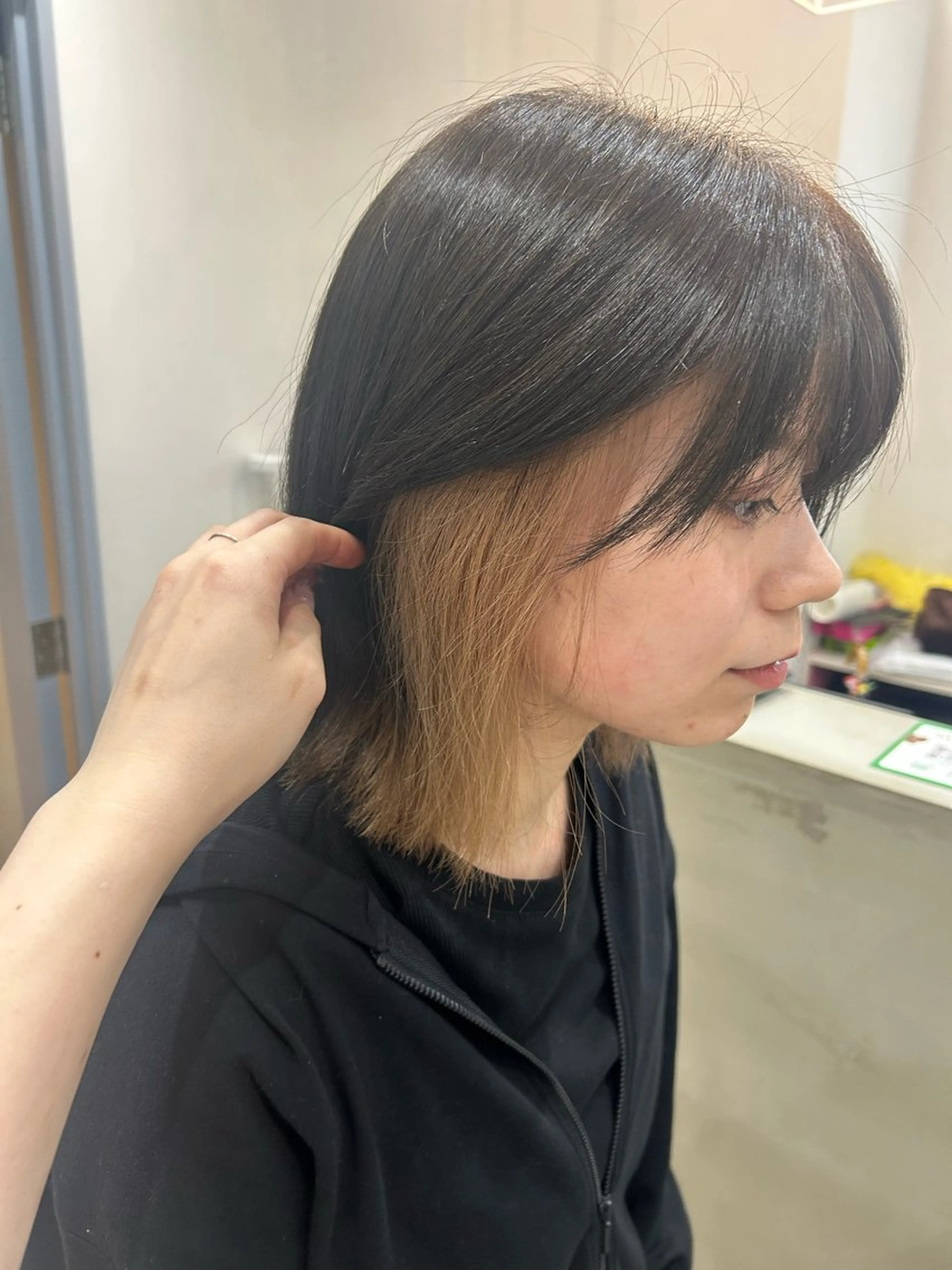 ミディアム カラー ヘアアレンジ イヤリングカラー ヘアカラー ボブ /ニュアンス/ satomi🧸💖のヘアスタイル