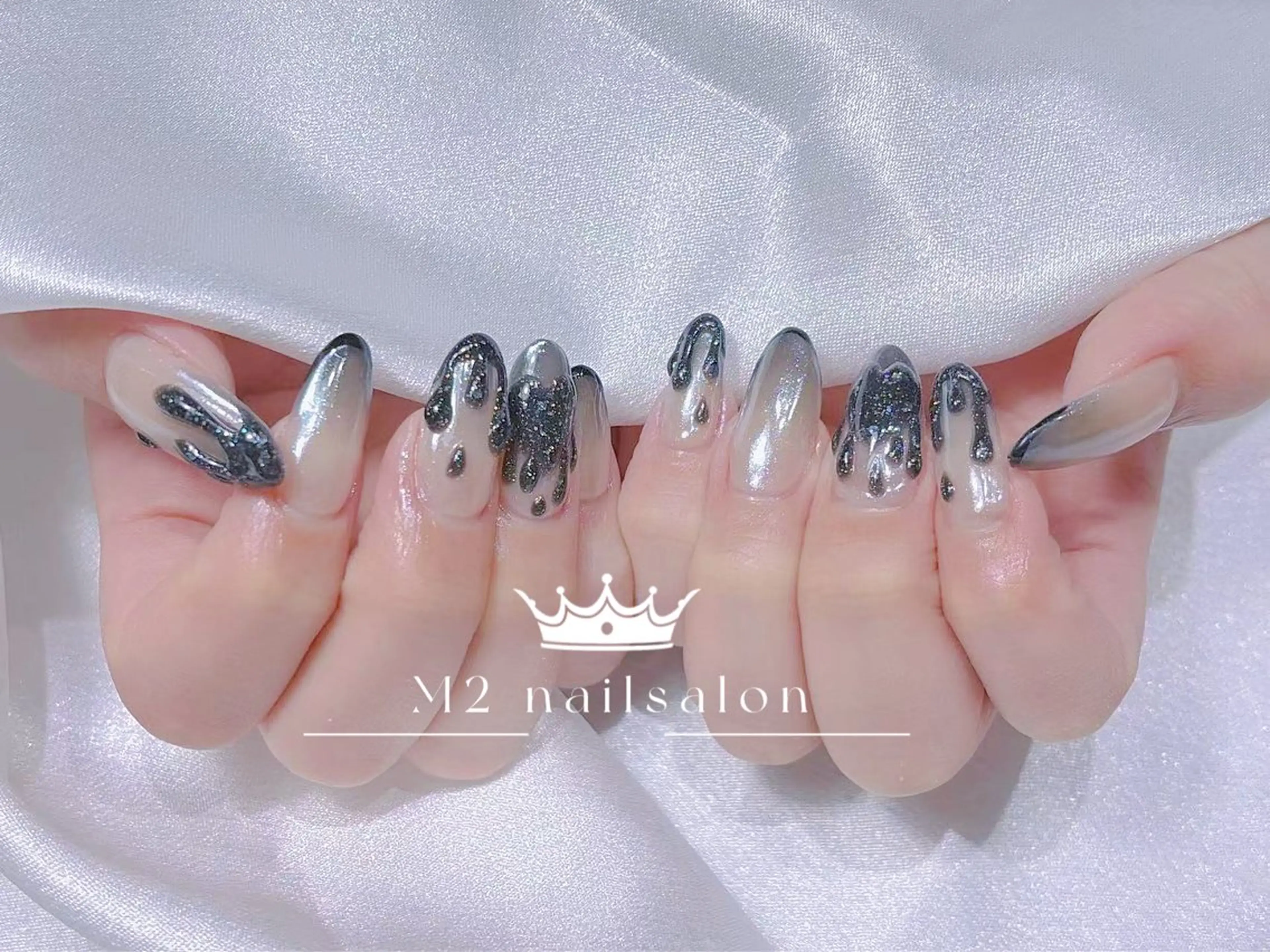 ネイル 成人式 ジェルネイル マグネットネイル パラジェル ワンホンネイル ハンドネイル 長さだし専門店 M2 rikaのネイルデザイン