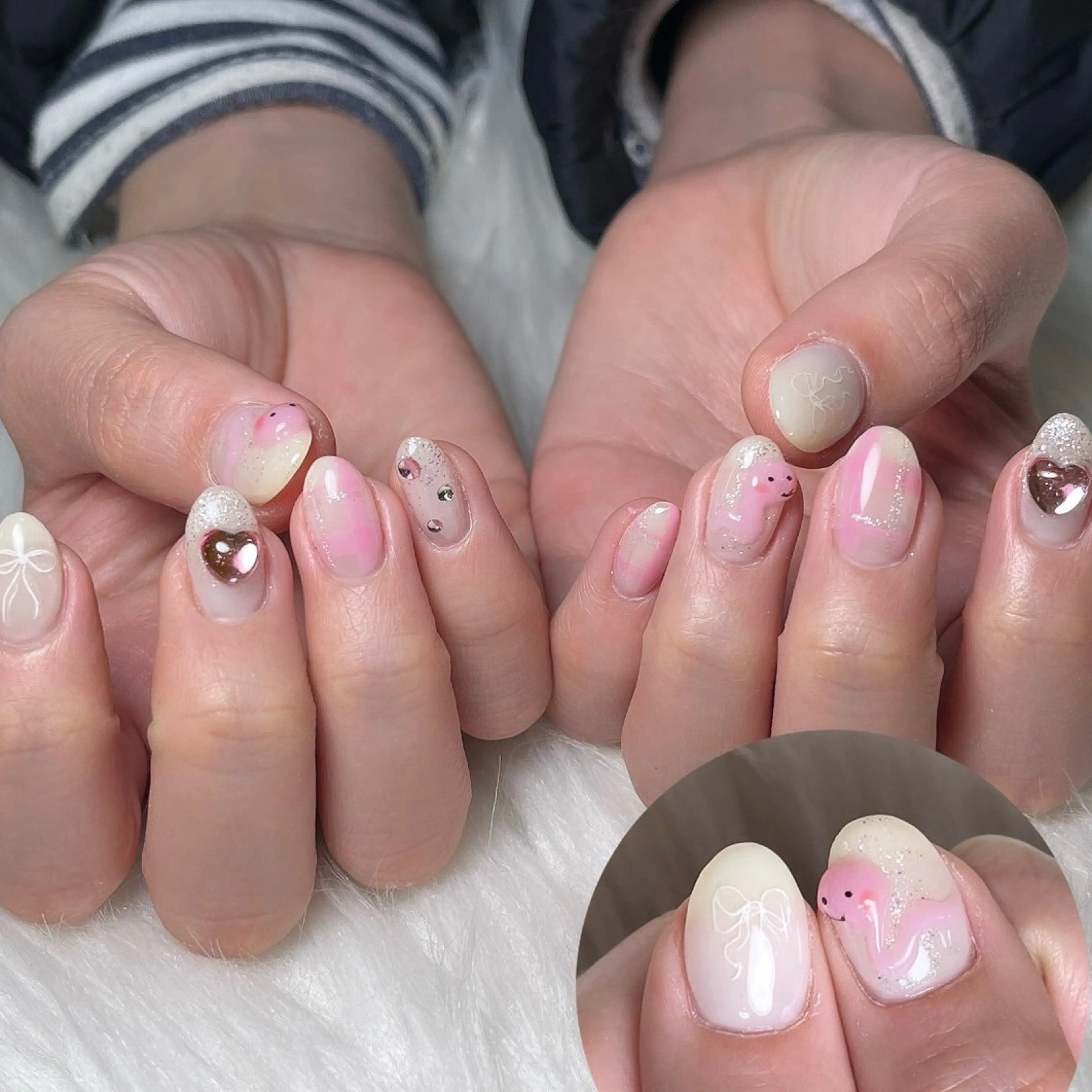 ネイル 韓国ネイル ラメ(グリッター) 持ち込み ハンドネイル 🐕‍🦺Yappy 💗A-tanのネイルデザイン