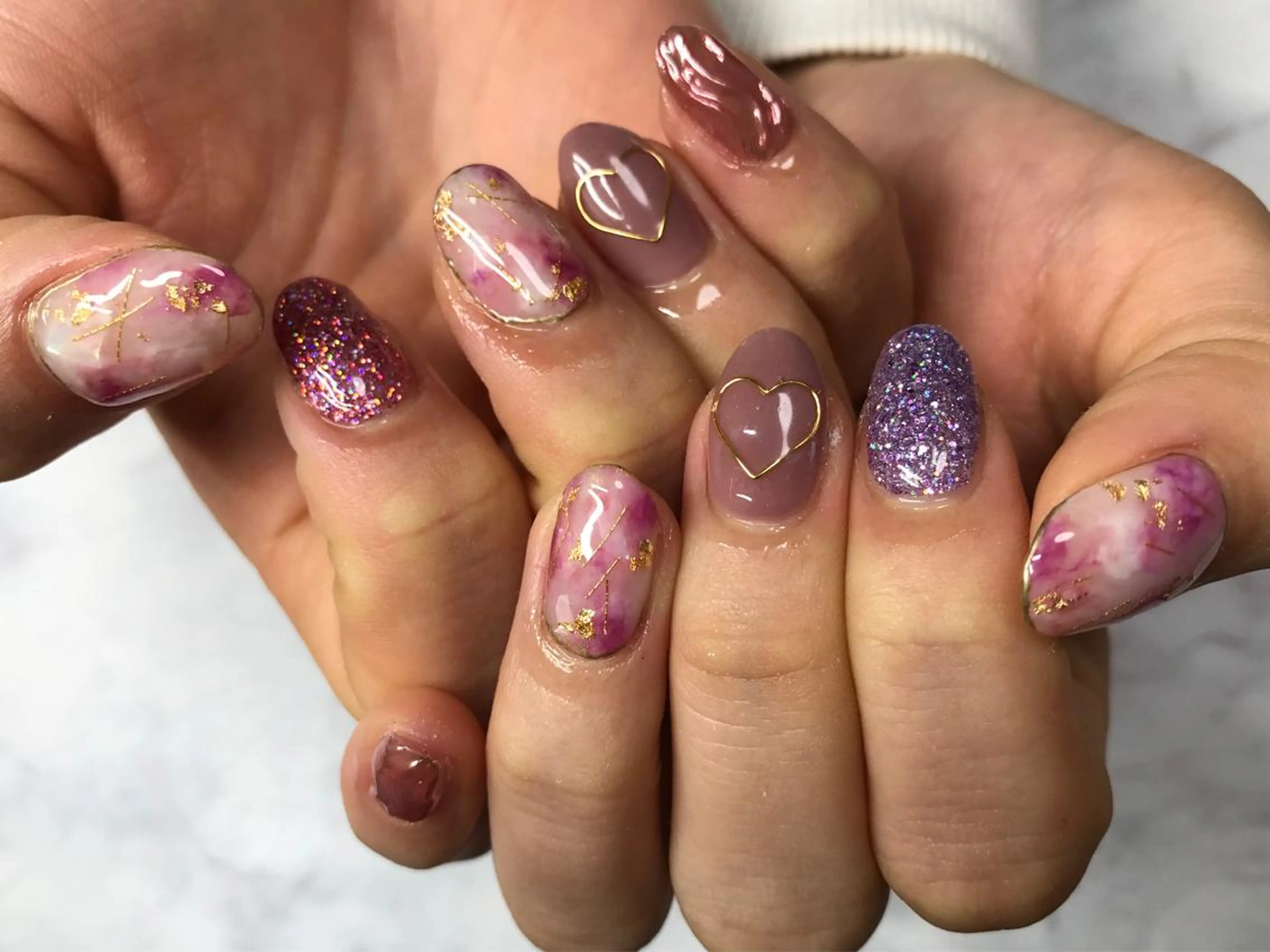 ネイル ハンドネイル Mana‪ ‪·͜· ❤︎‬のネイルデザイン