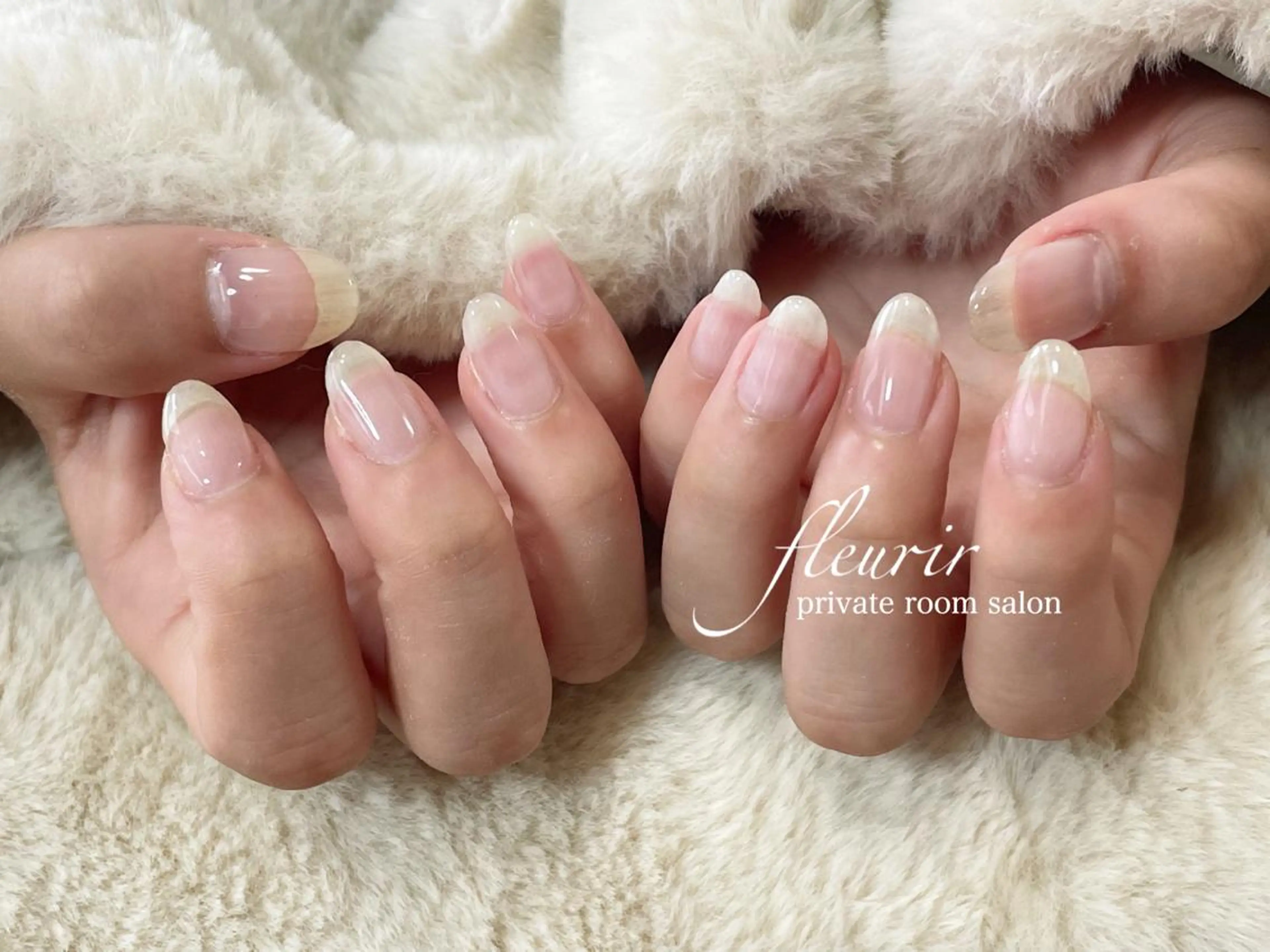 ネイル クリアネイル ハンドネイル フルリール 【プライベートサロンのネイルデザイン