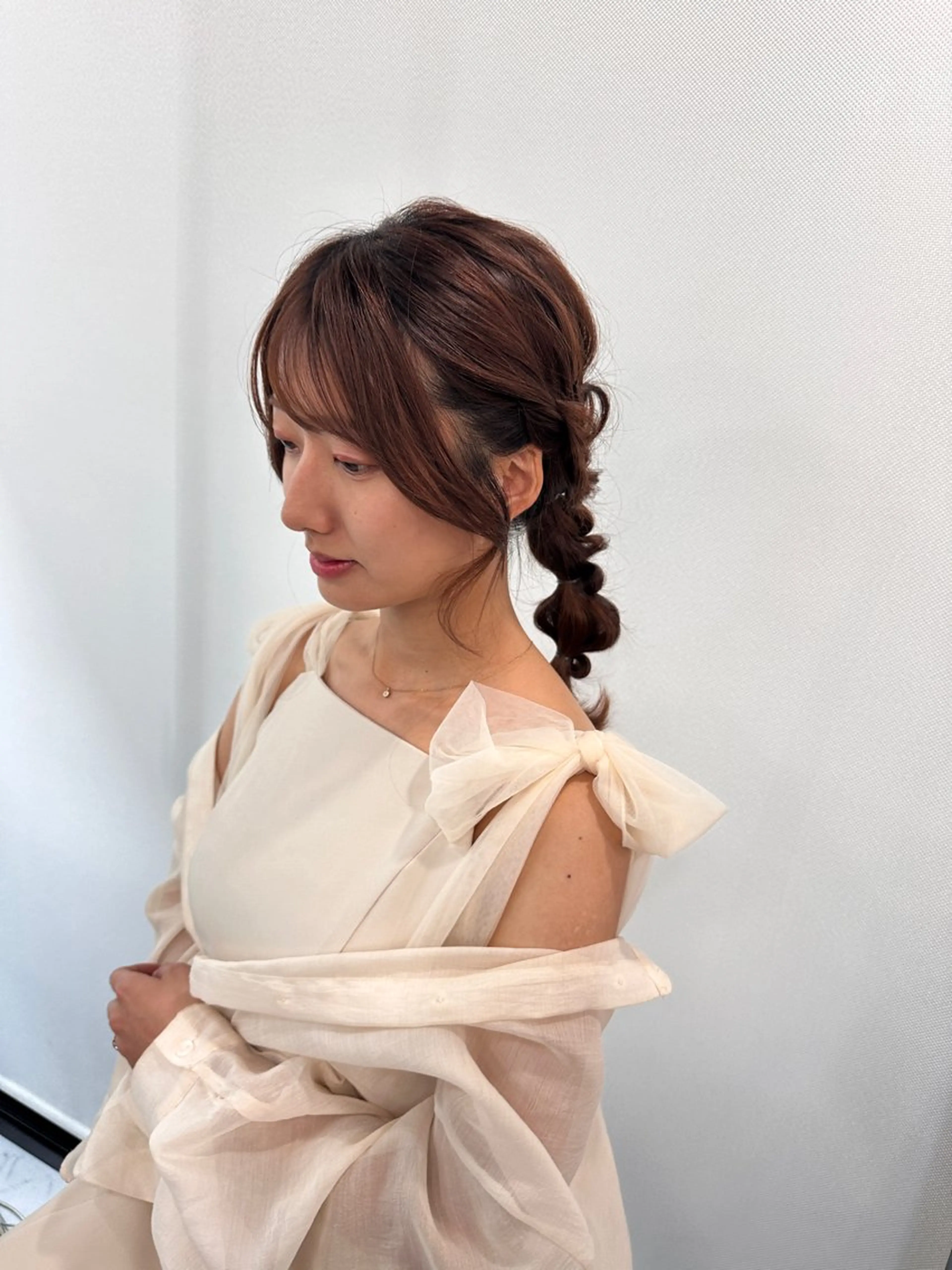 ミディアム ハイライト 髪質改善 小顔カット Endearing 銀座/レイヤーカットのヘアスタイル