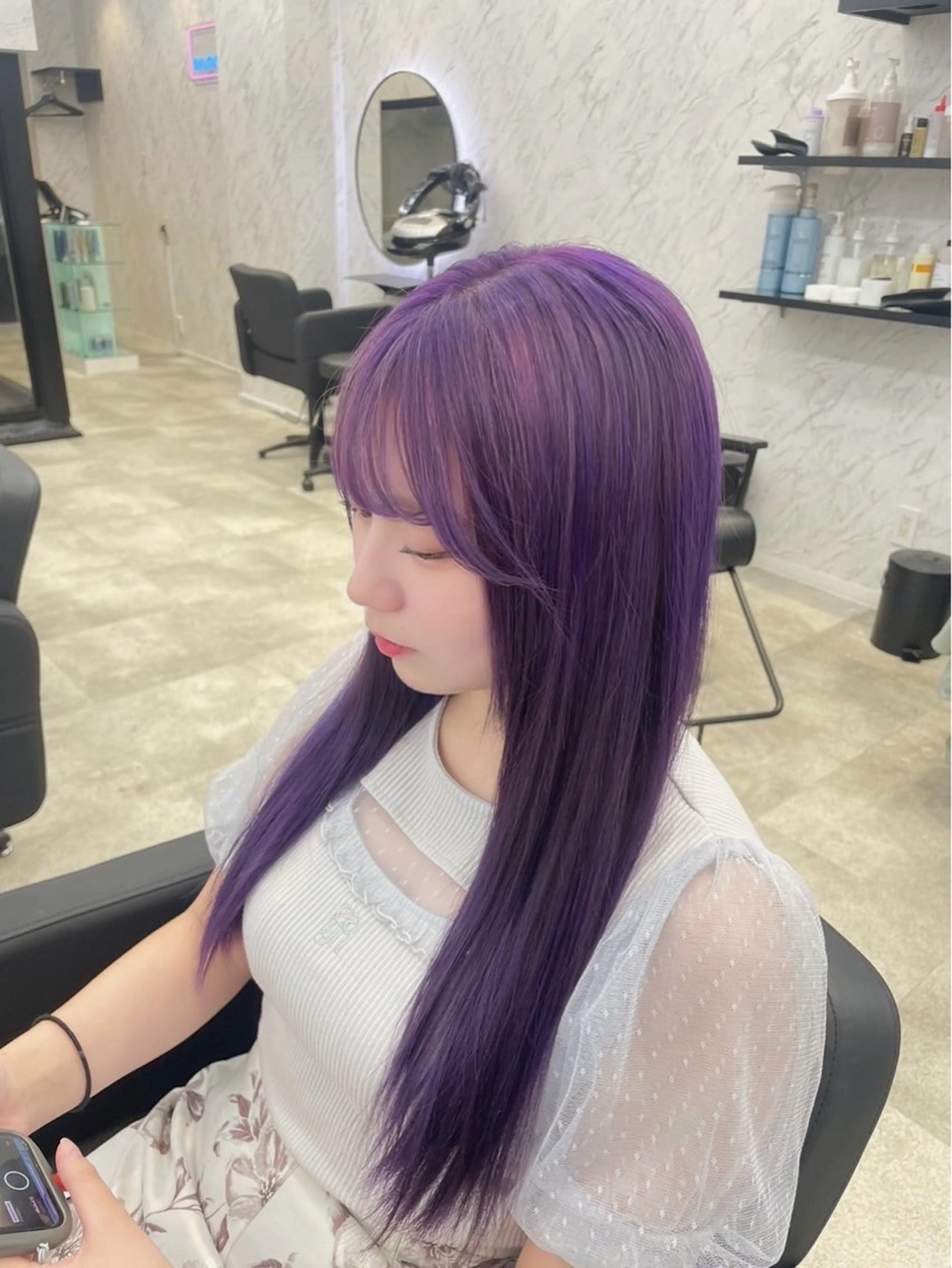 ロング カラー ラベンダーカラー hair salon dot. mooda 韓国風サロン 町田店所属・韓国風ヘア🎀🩶 /♡𝓝𝓸𝓪♡のヘアスタイル