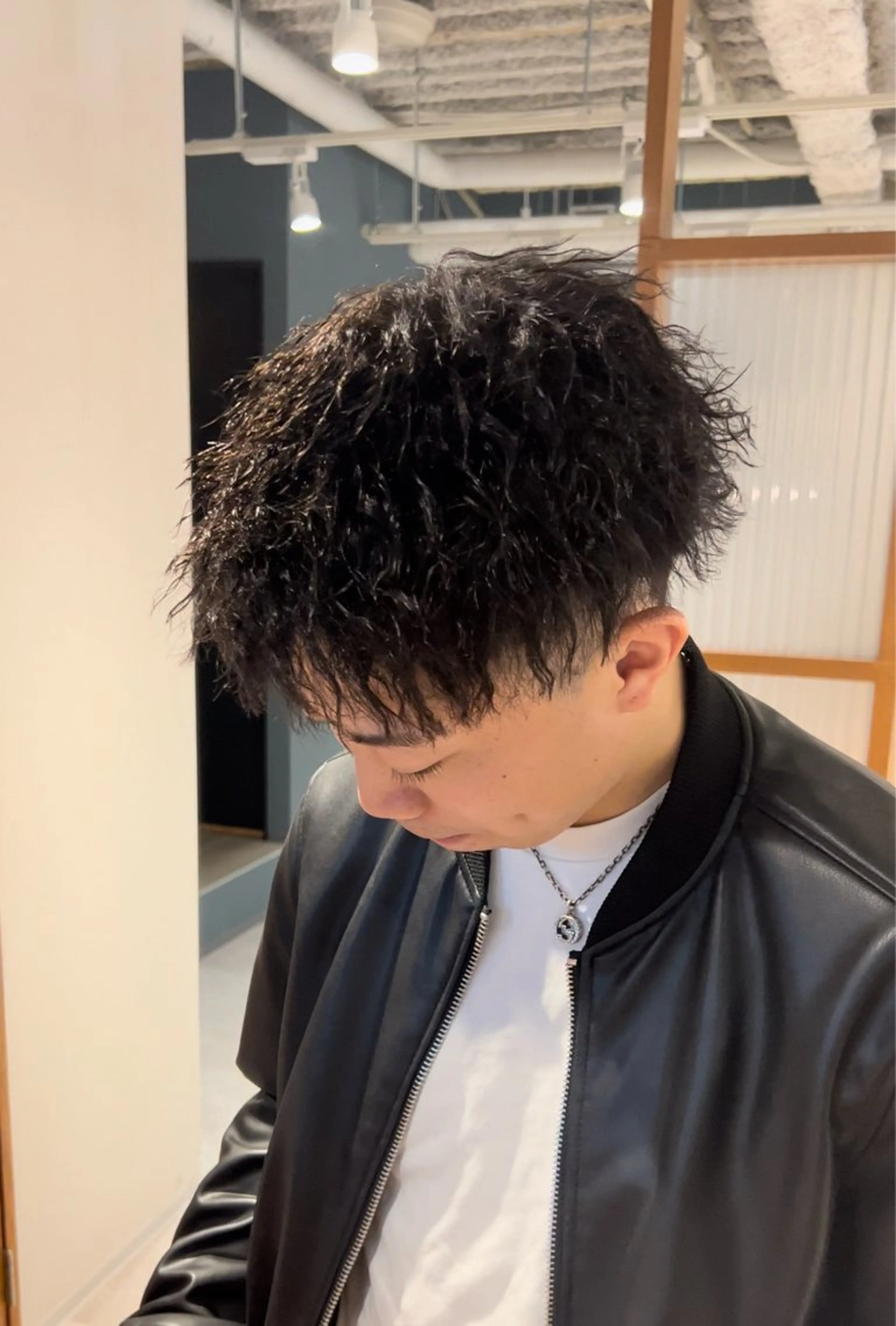 パーマ メンズ カット パーマ 山口 摩七斗のヘアスタイル