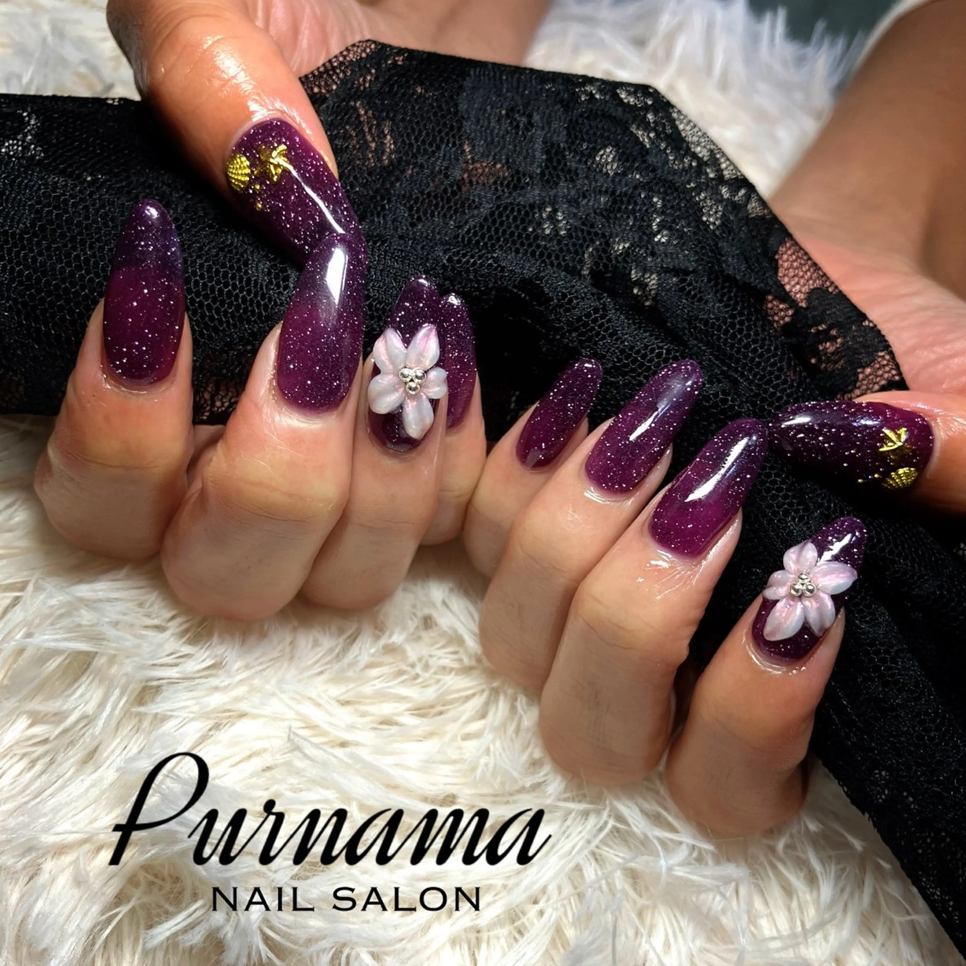 ネイル ハンドネイル Purnama(ﾌﾟﾙﾅﾓ)所属・Purnama あきのネイルデザイン