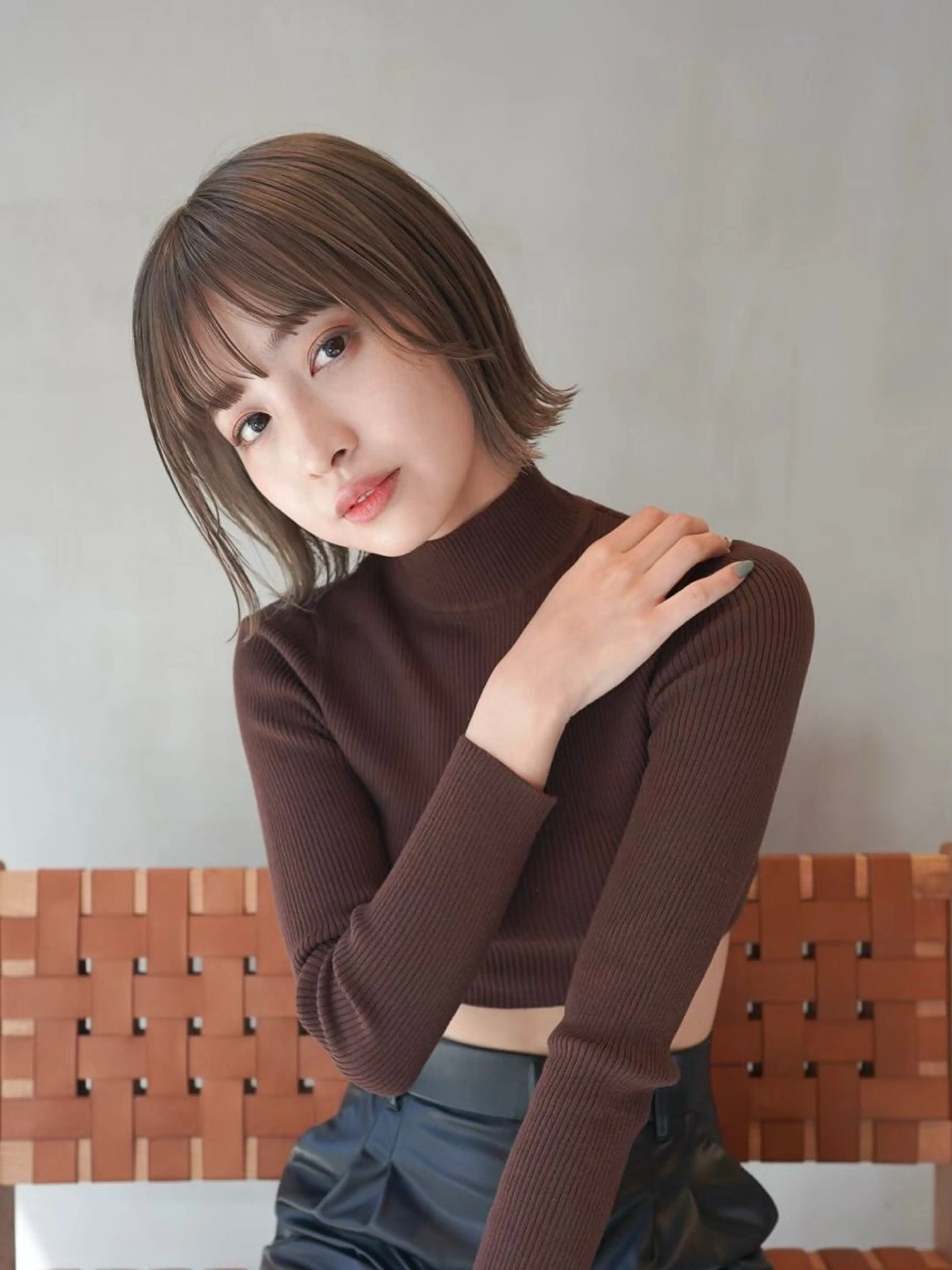 ショート カット effect横浜所属・切りっぱなしボブ/ 艶カラー/綾莉のヘアスタイル