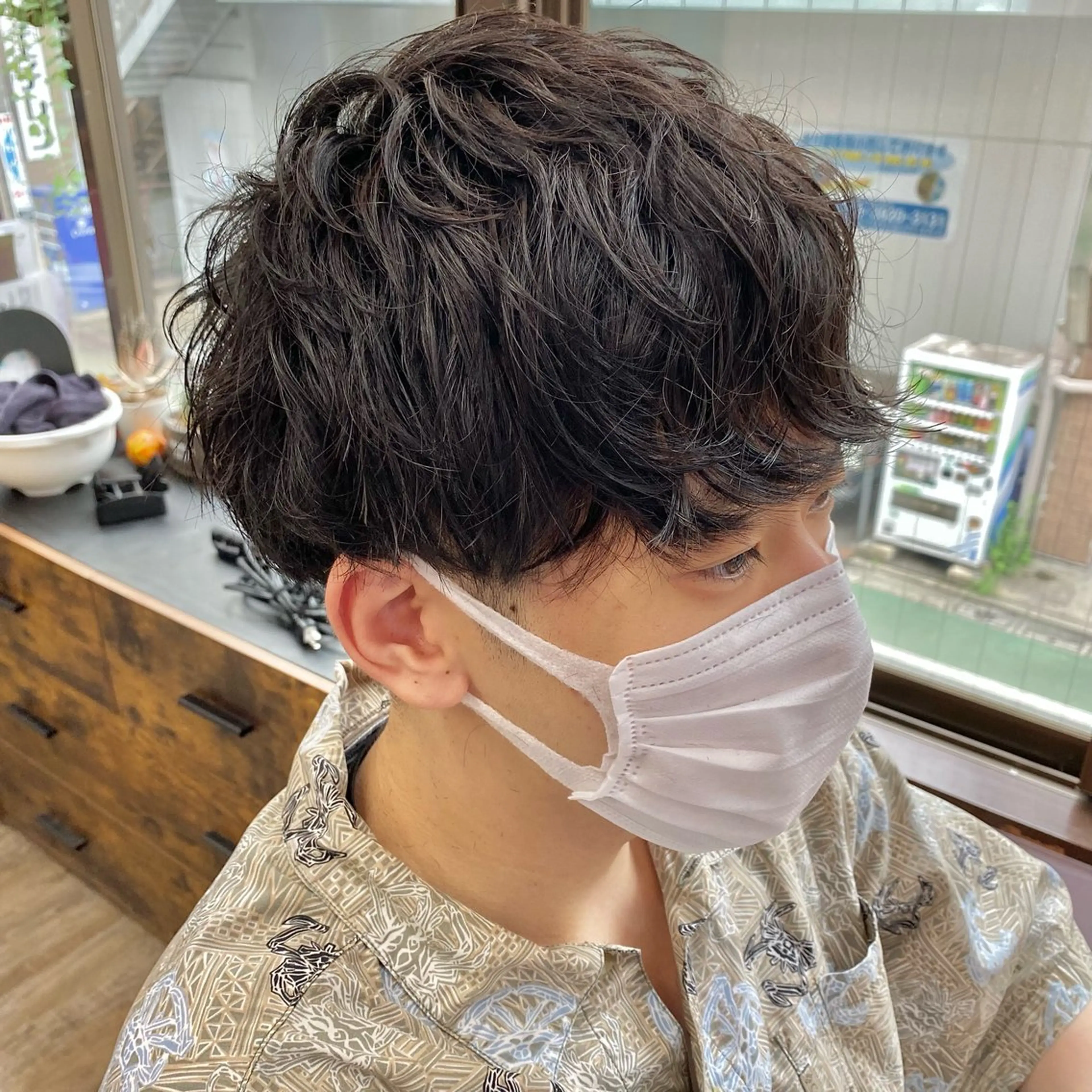 ショート メンズ カット パーマ 上石神井メンズパーマ 飯田徹のヘアスタイル