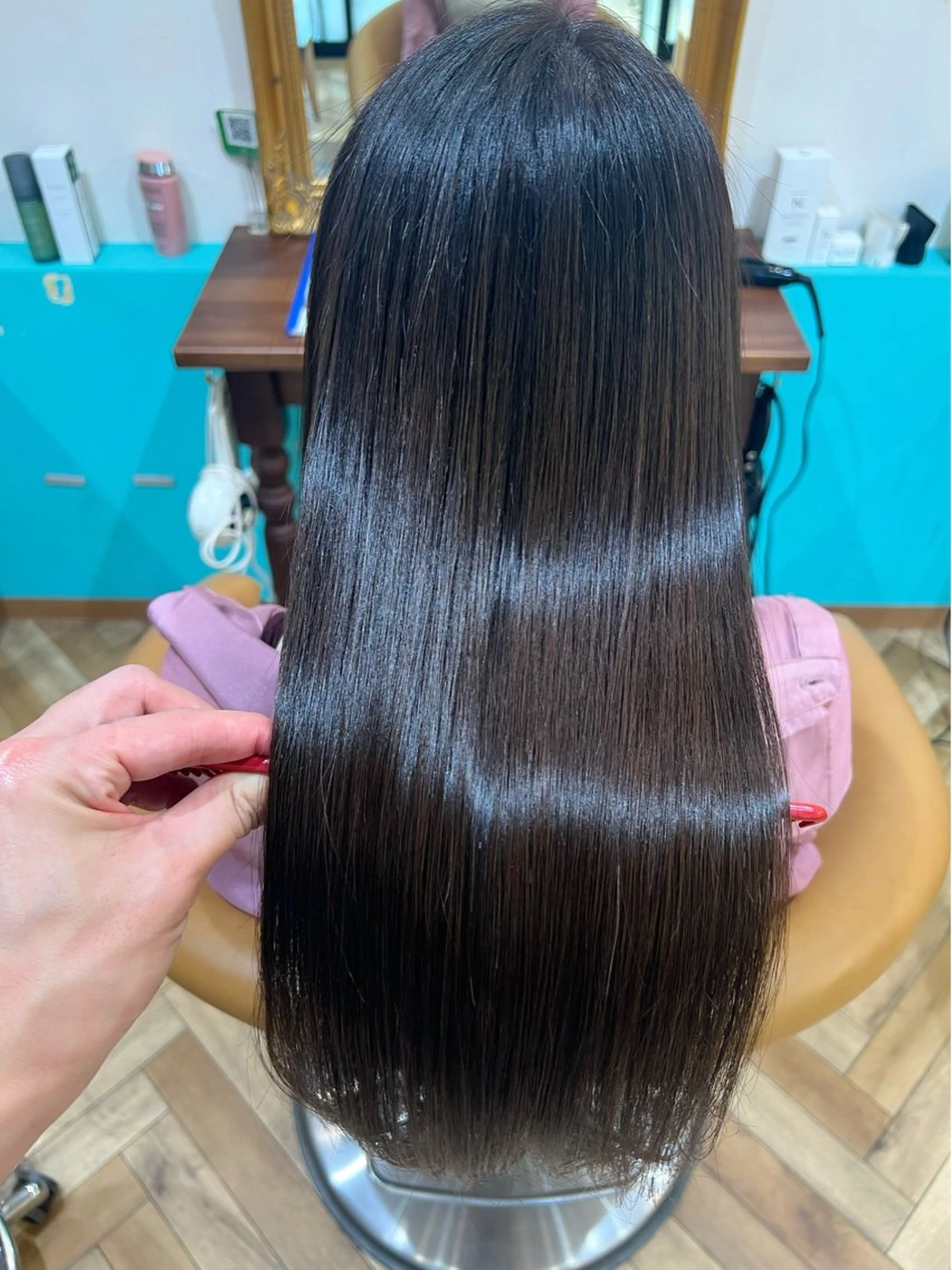 ロング カラー パーマ カット ヘアカラー 縮毛矯正 トリートメント 🇰🇷韓国レイヤー 錦糸町【北山謙三】のヘアスタイル