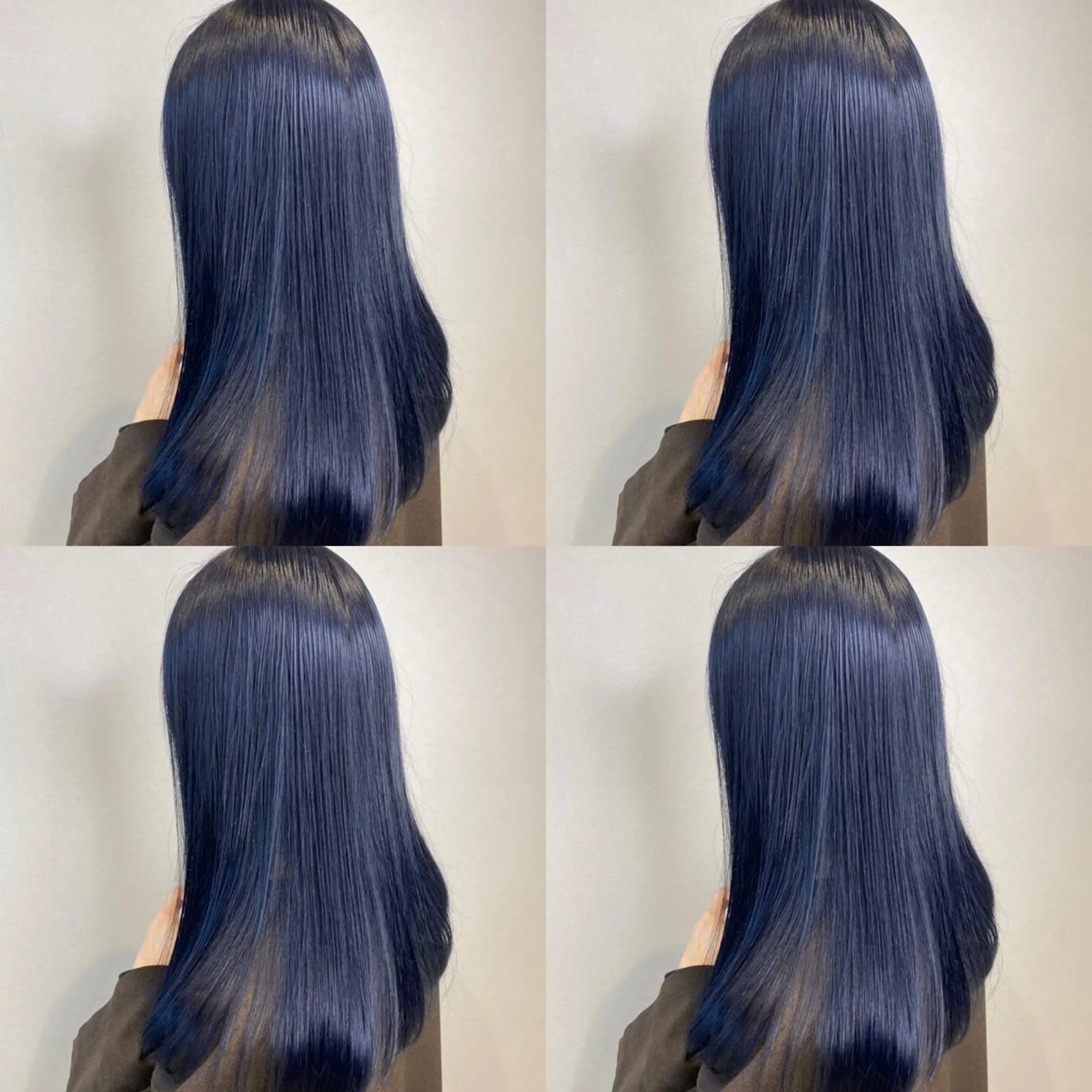 ロング カラー ブリーチ ネイビーカラー 飯田 祥哉のヘアスタイル