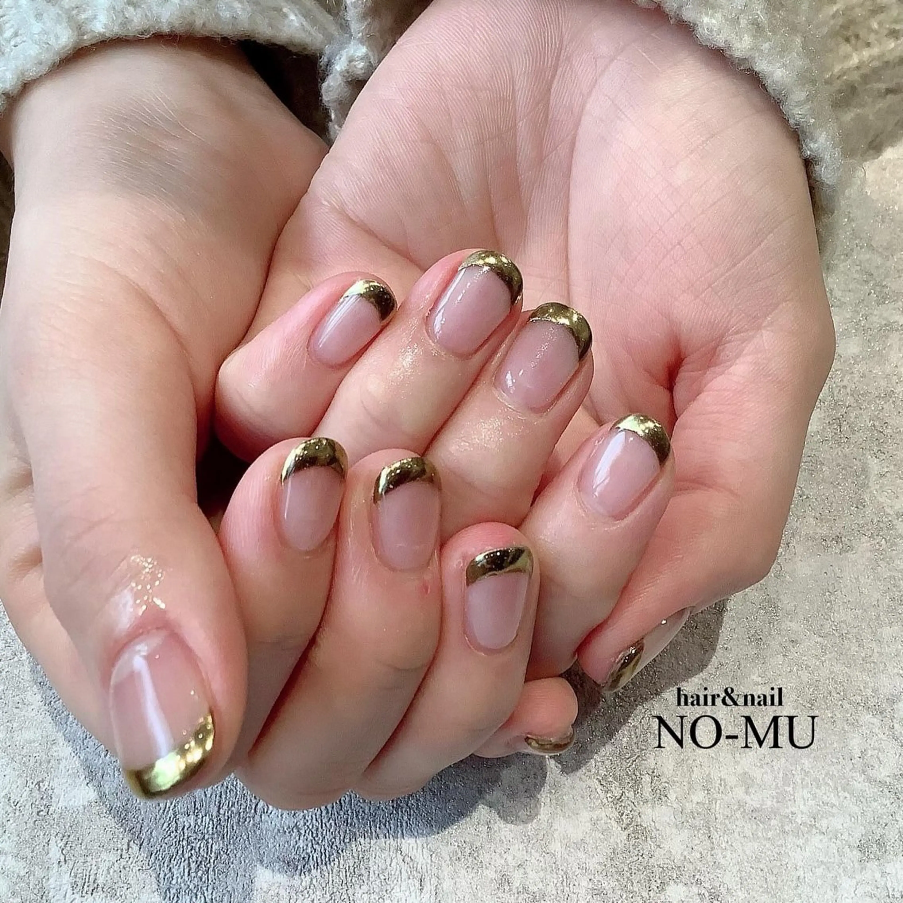 ネイル フレンチネイル ミラーネイル ハンドネイル hair＆nail NO-MU所属・hair＆nail NO-MUのネイルデザイン