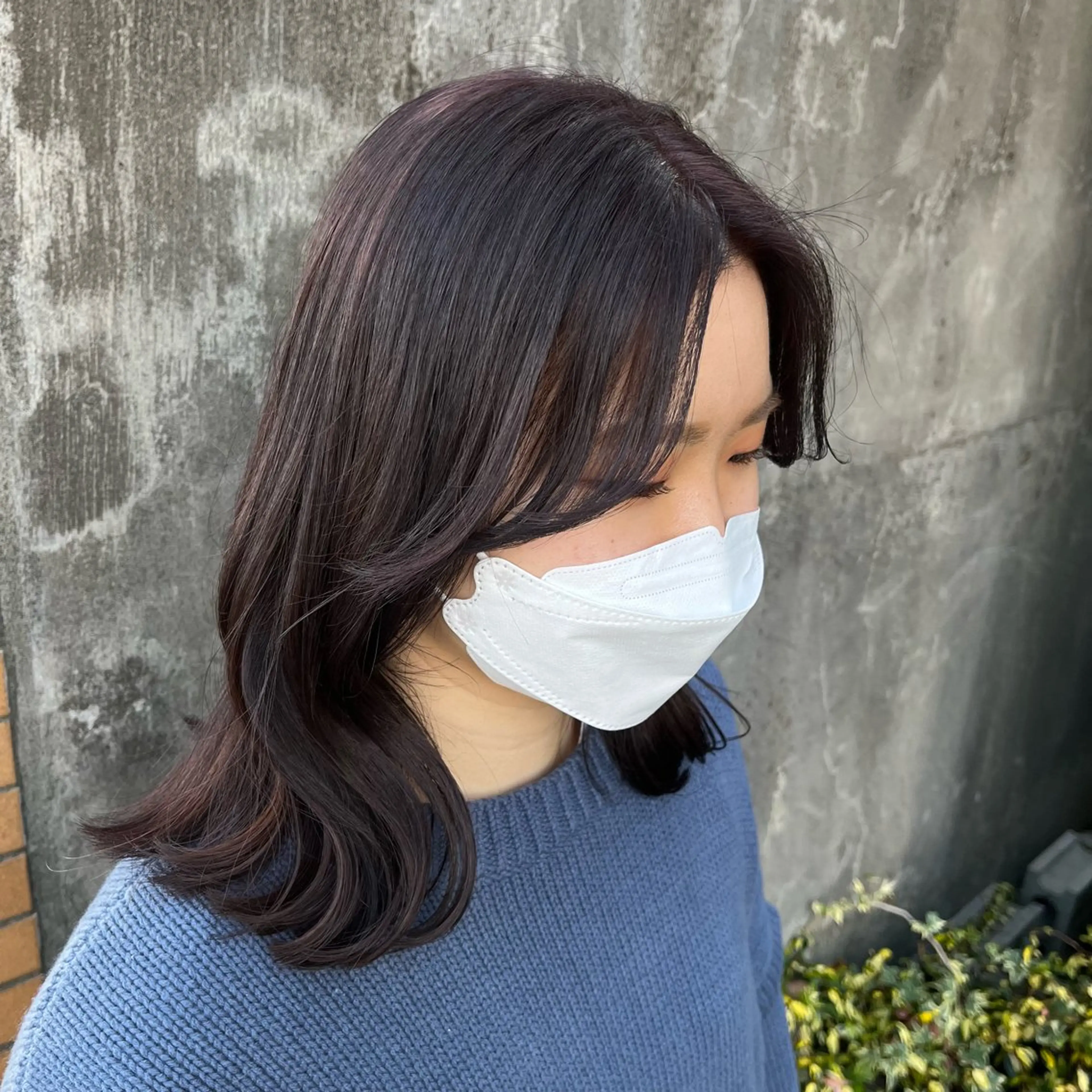 ミディアム カラー くびれヘア 顔まわりレイヤー 顔周りカット ヨシンモリ 韓国風ヘア mulum所属・ボブパーマ/ ウルフパーマ原科🪴のヘアスタイル