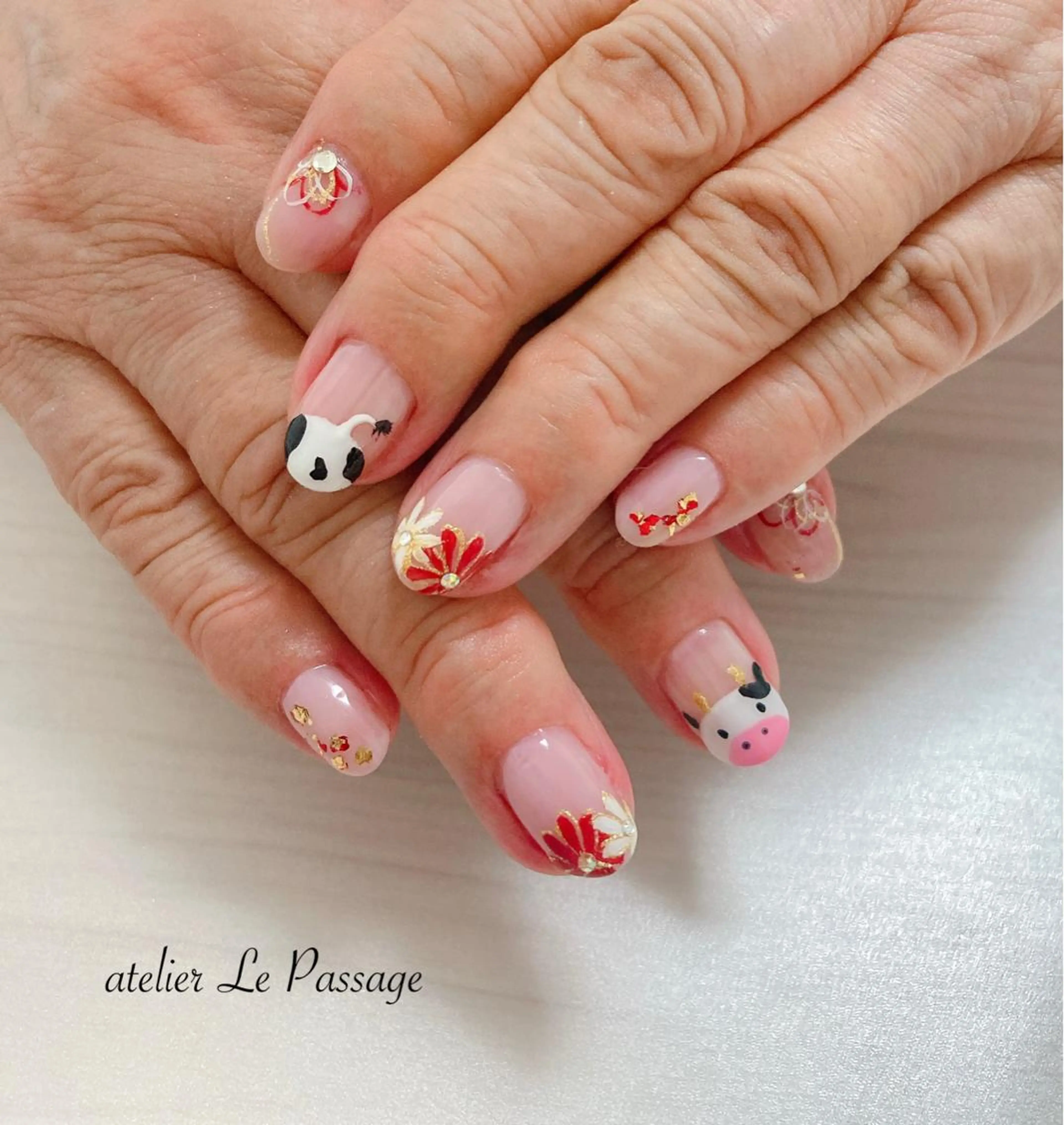 ネイル ジェルネイル パラジェル ピンク Atelier Le Passage所属・h nakatsukaのネイルデザイン