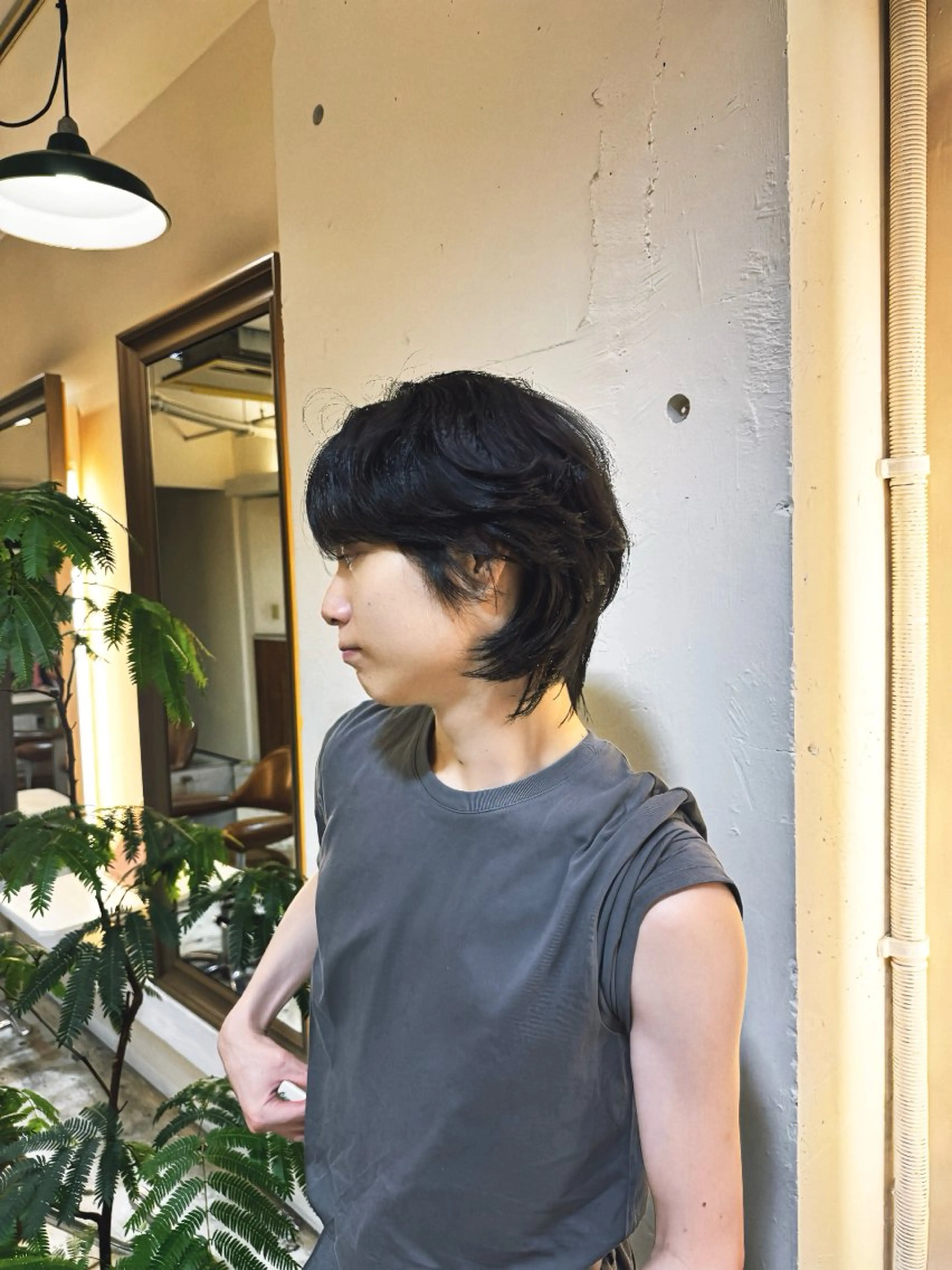 ミディアム メンズ カット パーマ トリートメント タツキ／レイヤー／ パーマ／艶カラーのヘアスタイル