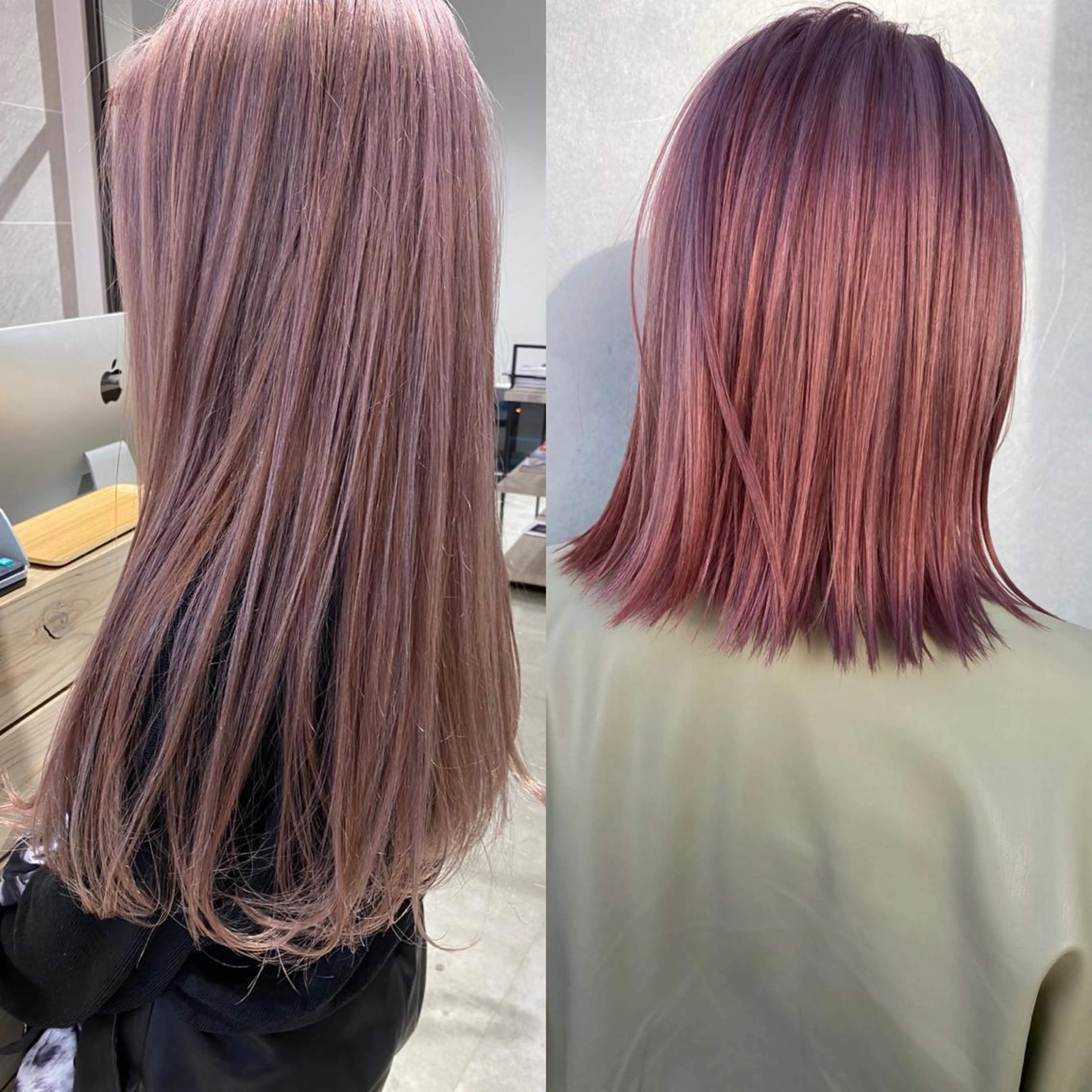 ミディアム カラー ヘアアレンジ ハイトーン/ ボブ 中村麟のヘアスタイル