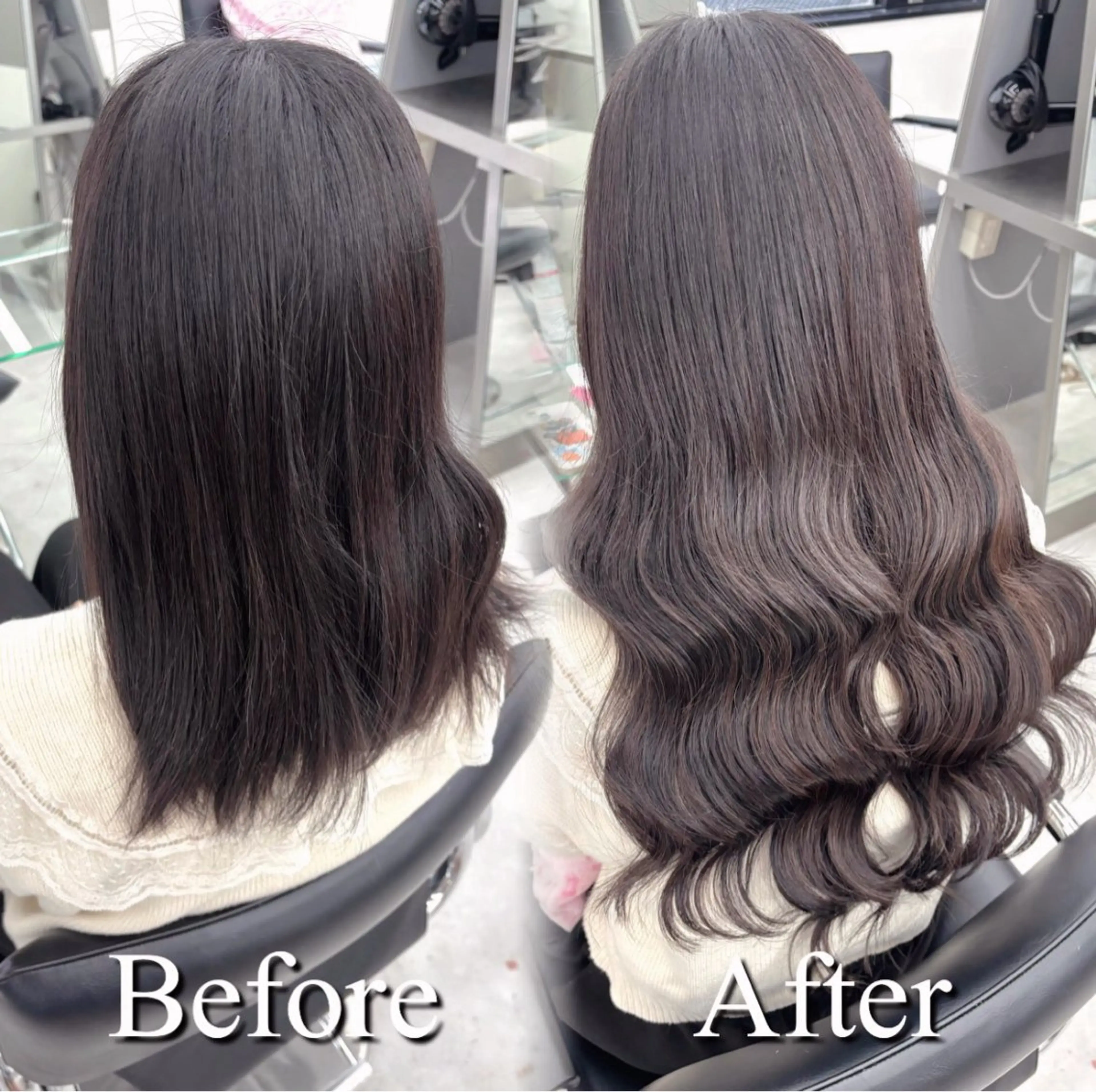 セミロング カラー シールエクステ 黒髪 ブリーチ ハイトーンカラー エクステ ヘアカラー エクステ ヘアセット 絶対可愛い宣言💝横 浜エクステみさき🪄のヘアスタイル