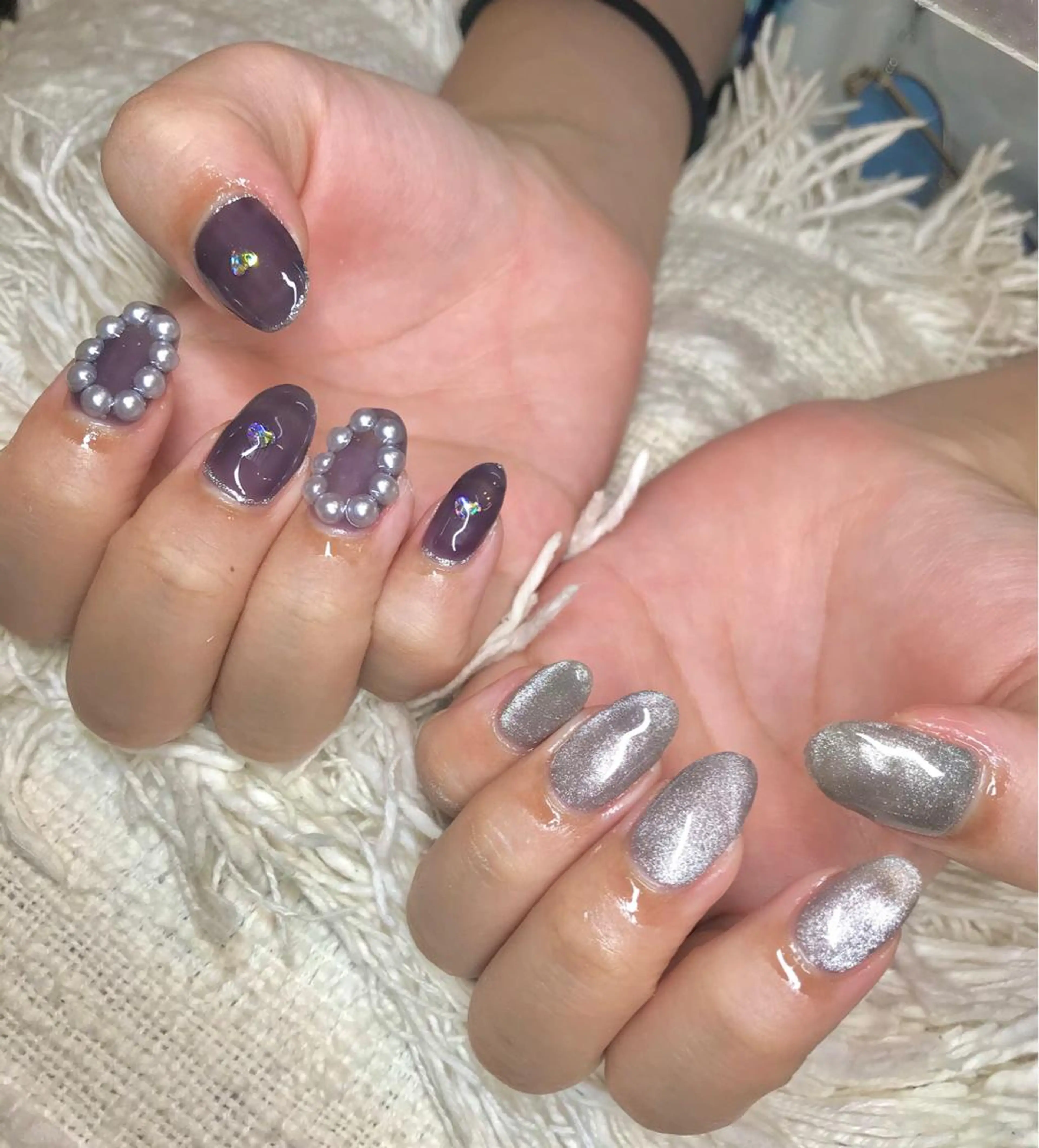 ショート パーマ ヘアアレンジ メンズ キッズ ネイル マツエク・マツパ マグネットネイル nail&eye Aoのマツエク・マツパデザイン