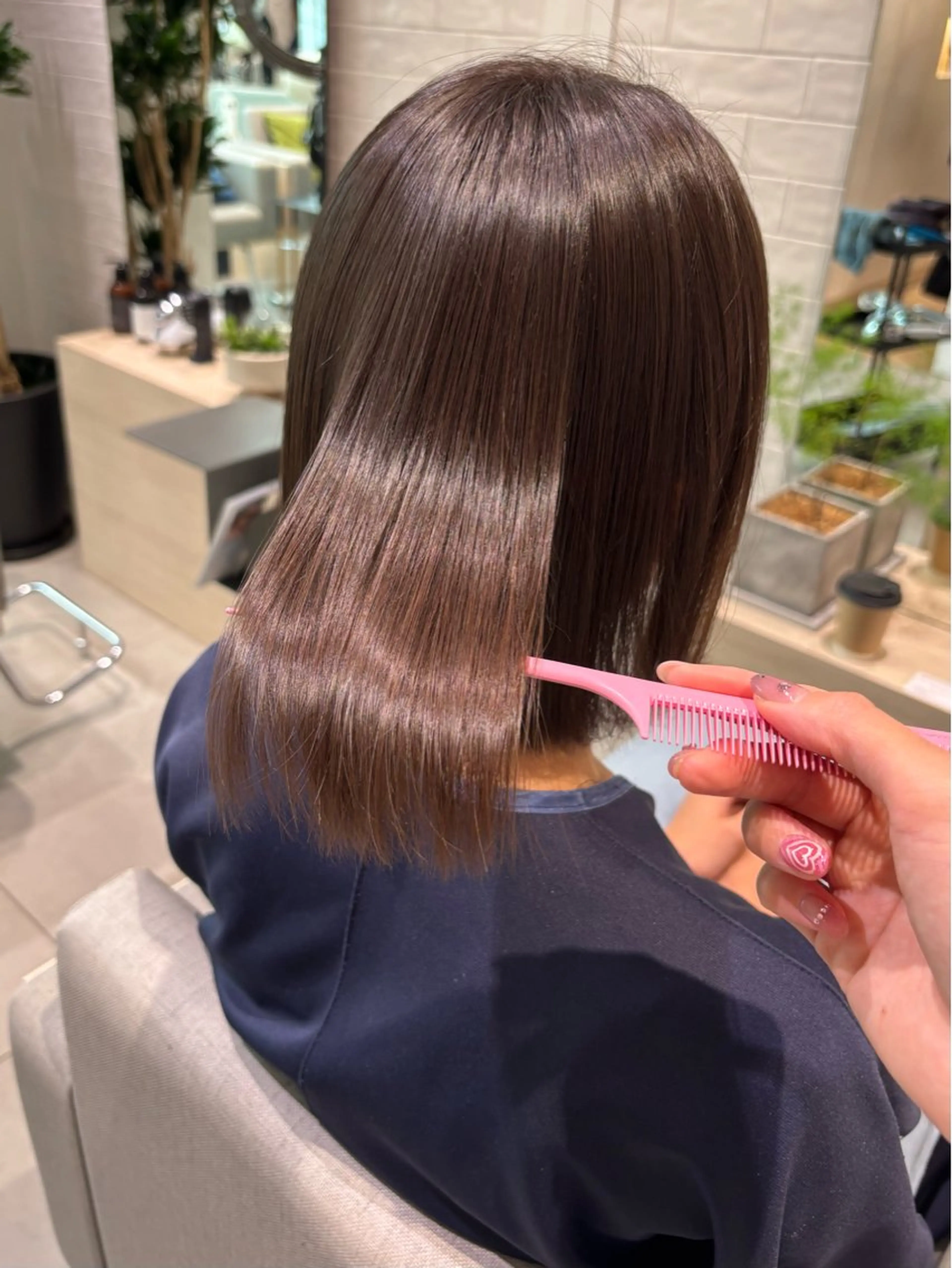 ミディアム パーマ 髪質改善 縮毛矯正 ストレートパーマ 縮毛矯正 銀座/髪質改善/韓国 カラー🍓原田侑依のヘアスタイル