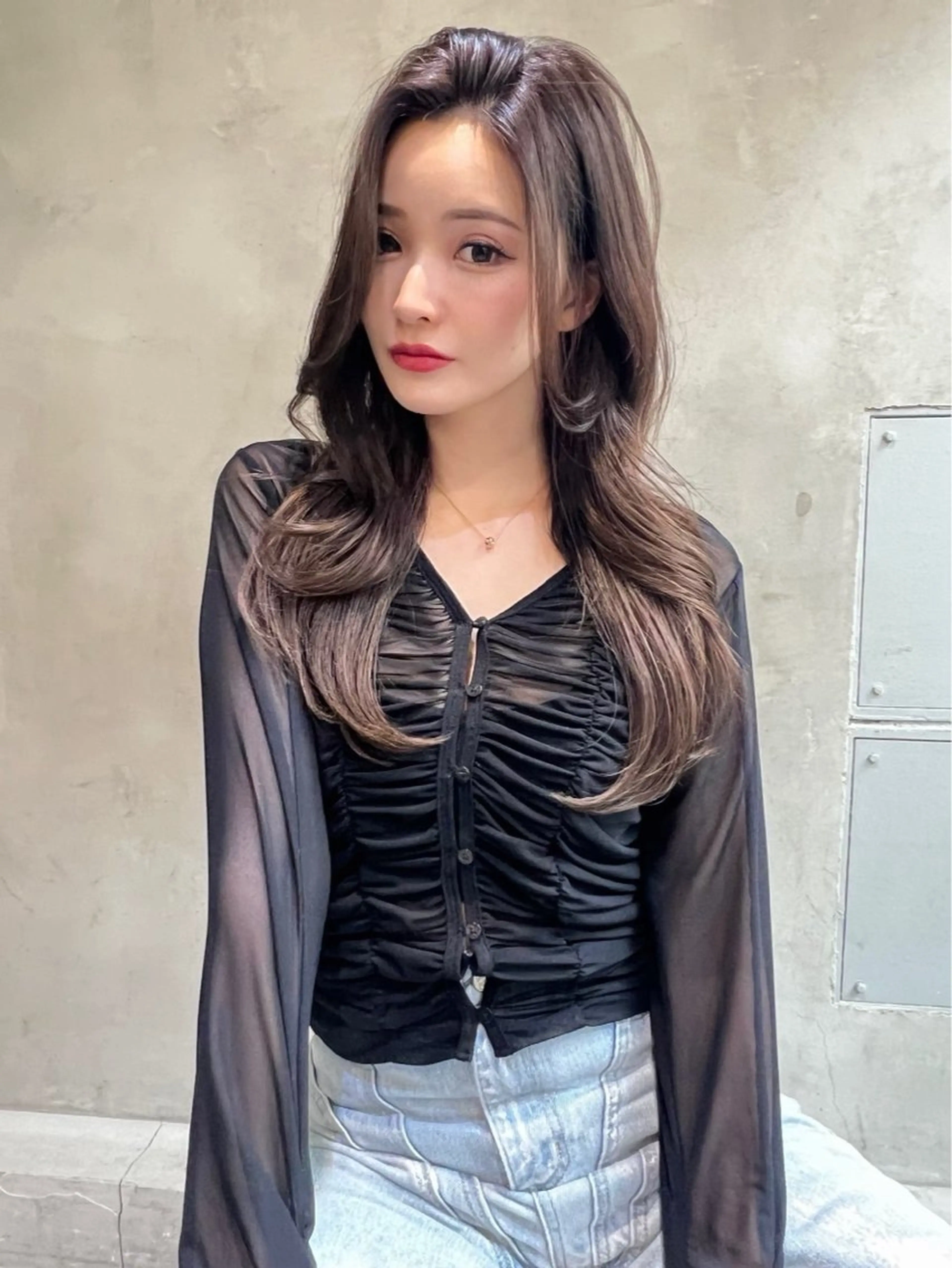 セミロング カラー カット ヘアカラー トリートメント 【銀座】艶髪/上品な カラー特化/涼/駅近のヘアスタイル