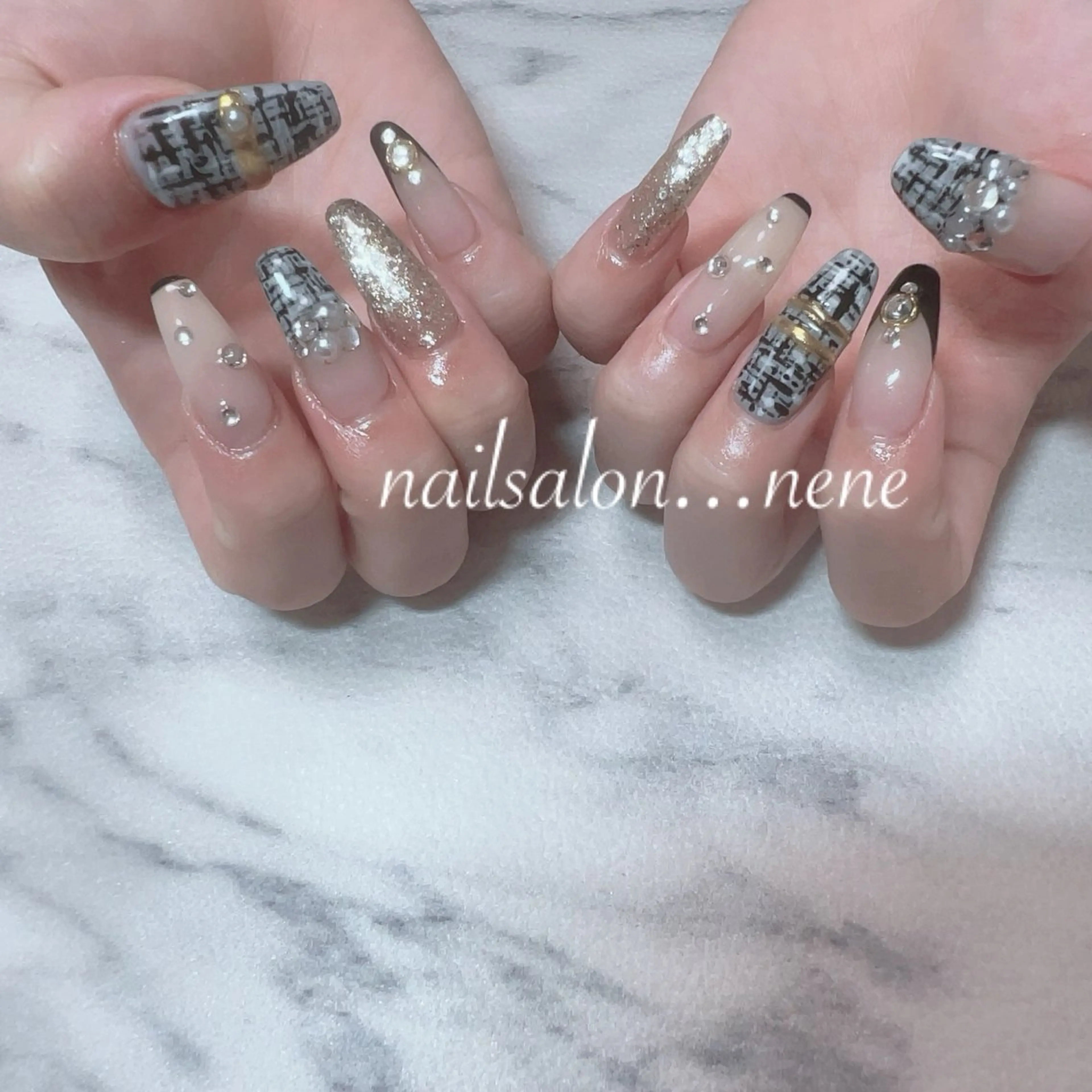 ネイル ツイードネイル nailsalon ...neneのネイルデザイン