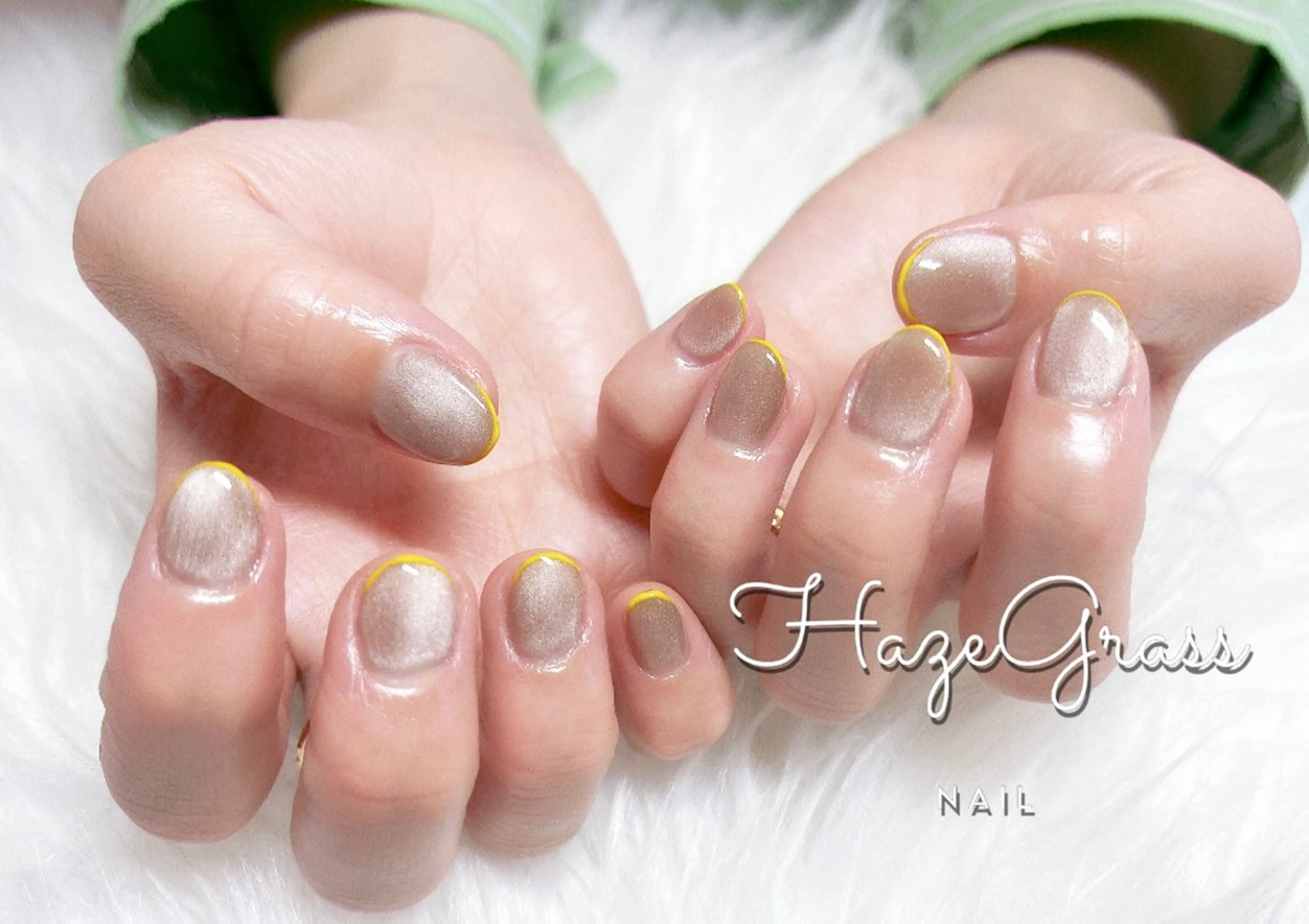 ネイル フレンチネイル マグネットネイル HazeGrass NAILのネイルデザイン