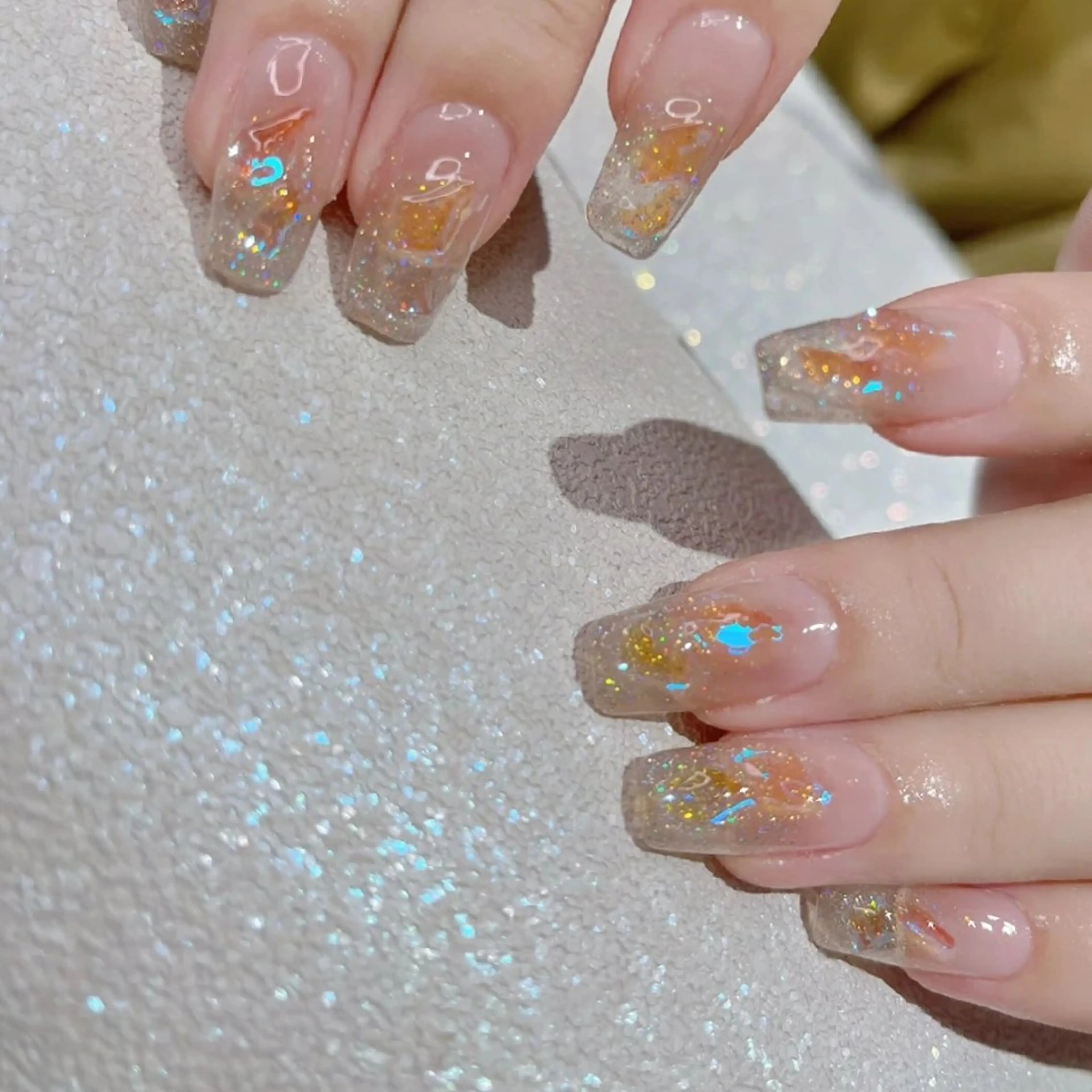 ネイル ハンドネイル ネイリストゆか💅 長さだし、深爪矯正のネイルデザイン