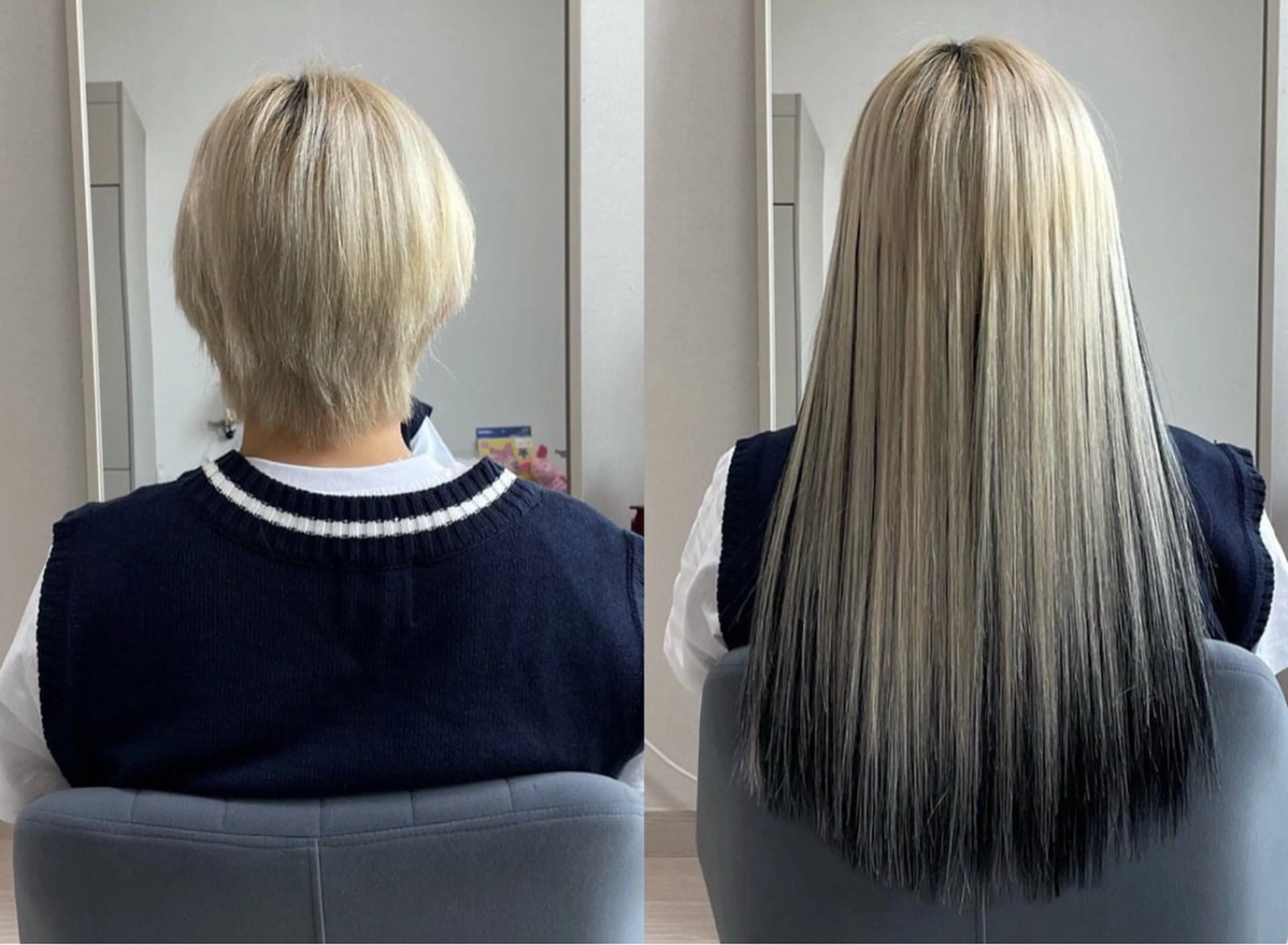 ロング カラー エクステ 韓国風ヘア 🎀韓国スリムタッキ 羽エクステ🎀kiiのヘアスタイル