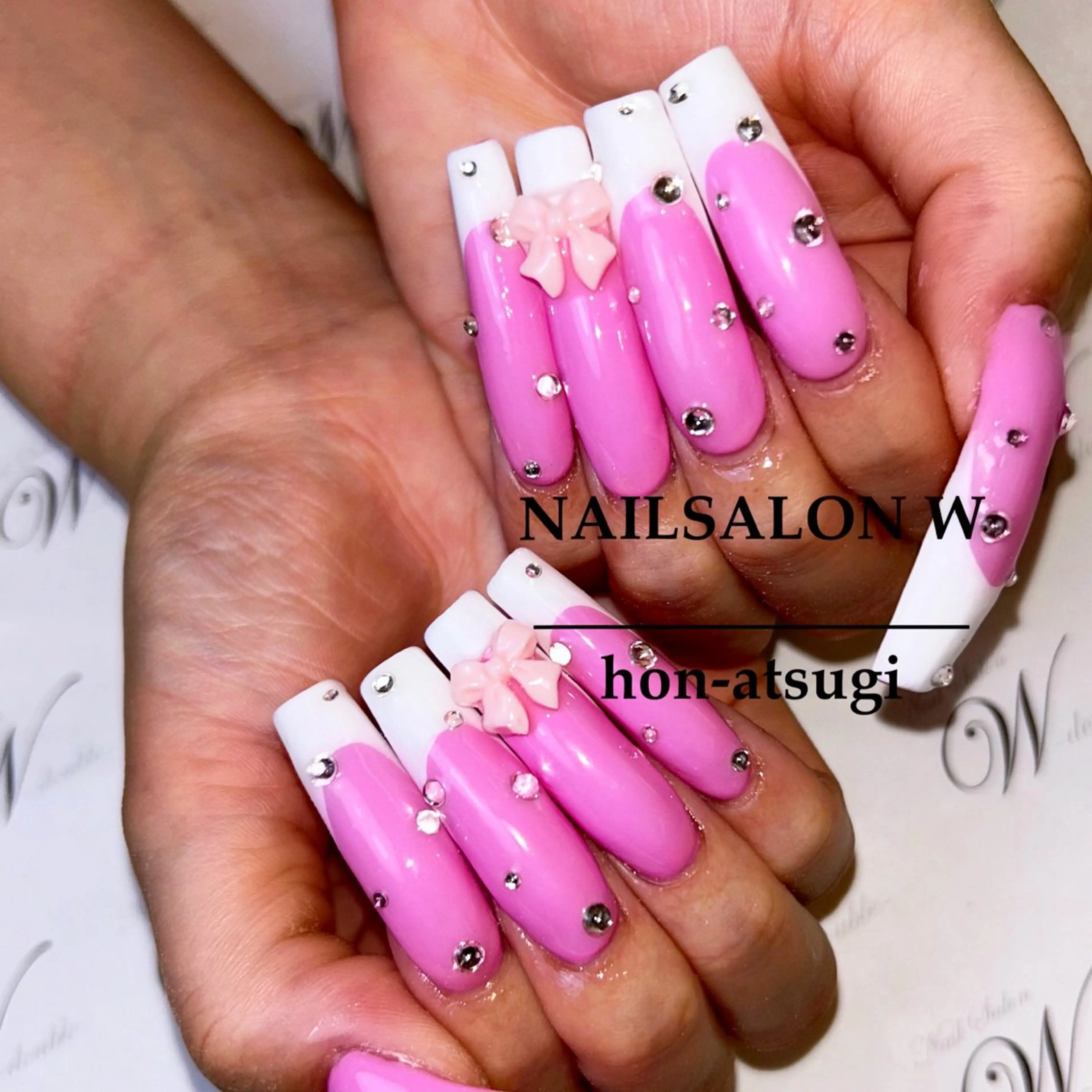 ロング ロング ハンドネイル ネイルサロン ダブルのネイルデザイン