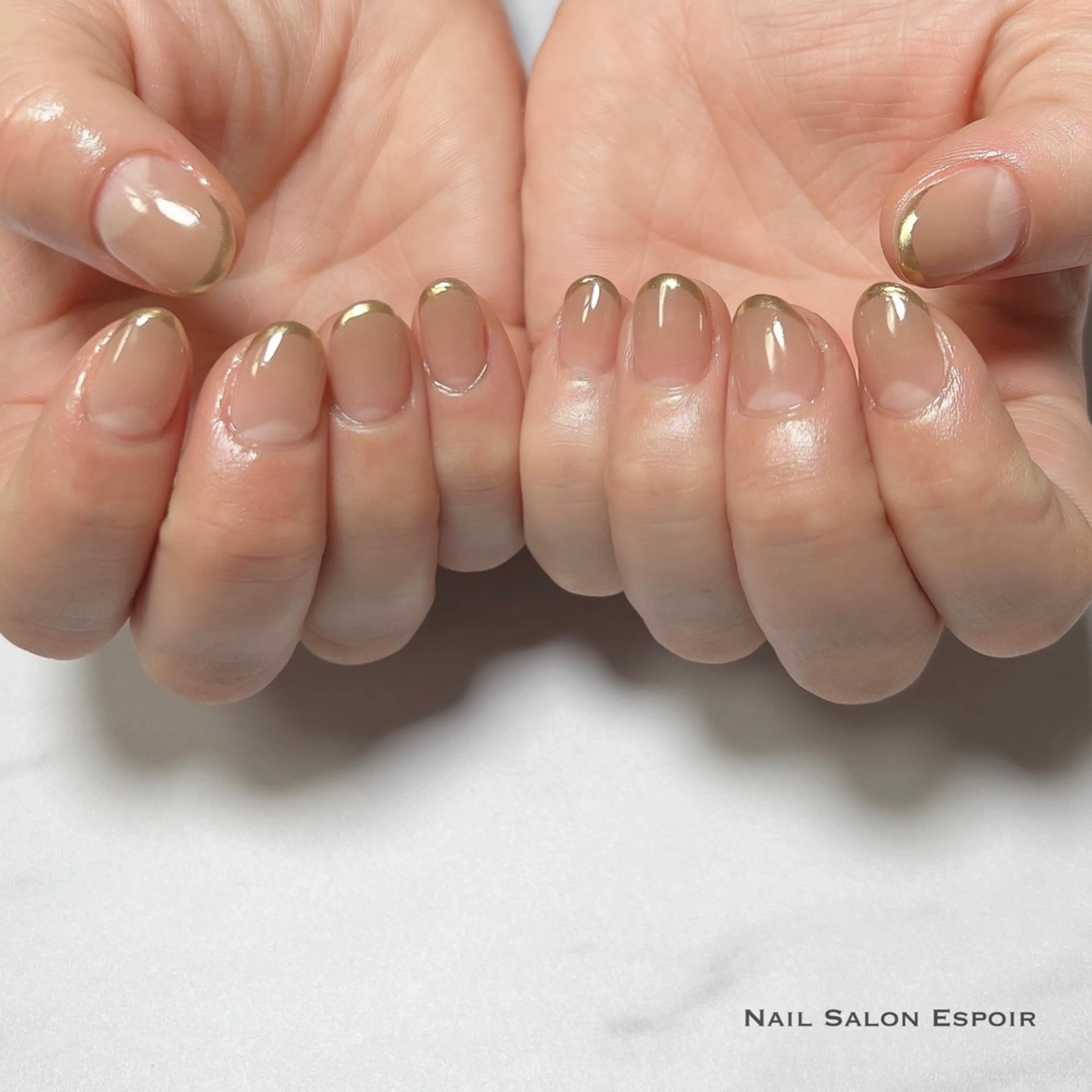 ネイル フレンチネイル グラデーション ミラーネイル ハンドネイル Nail Salon Espoir所属・Nail Salon Espoirのネイルデザイン