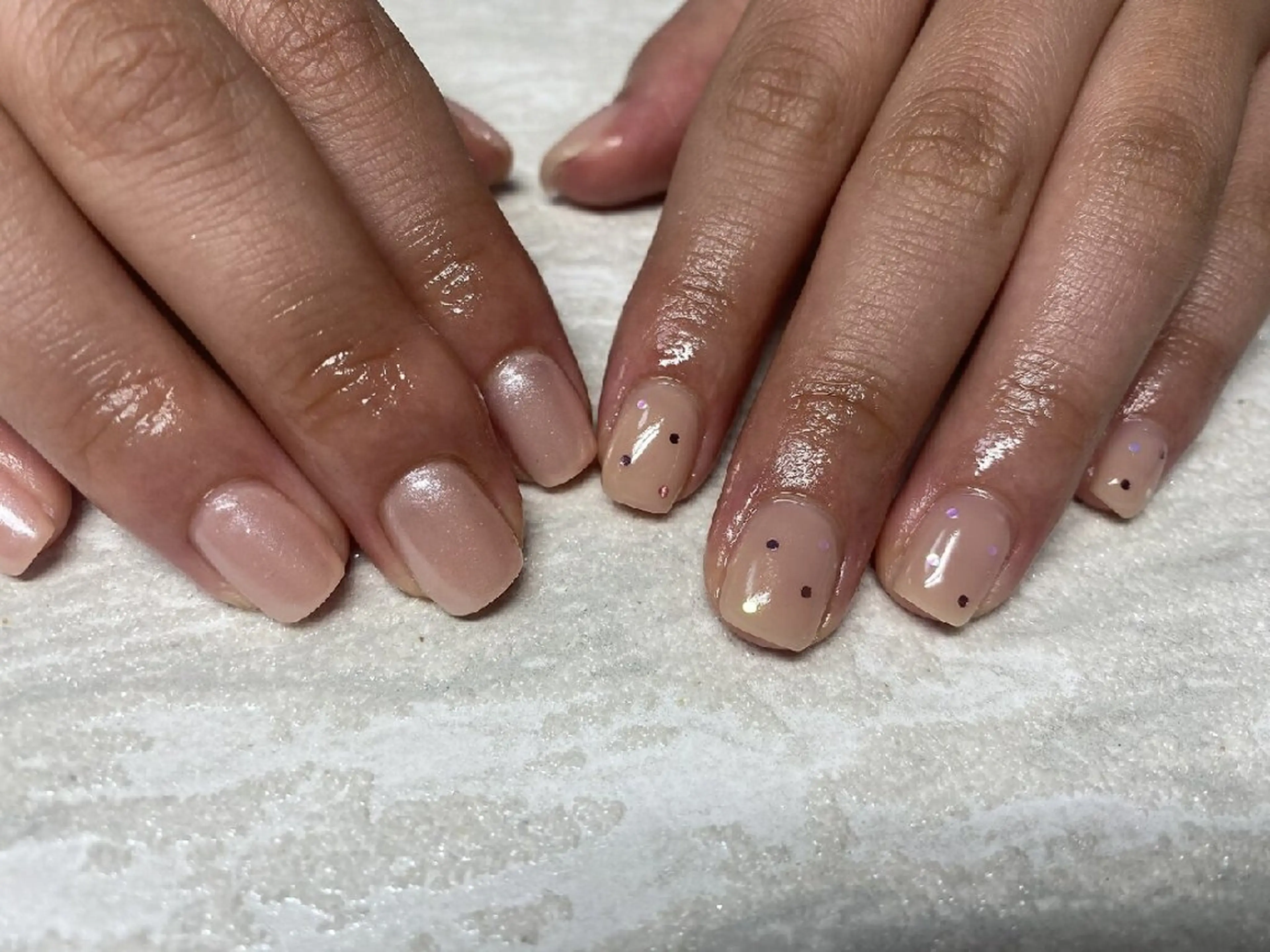 ネイル ドット キラキラネイル ラメ(グリッター) ミラーネイル ハンドネイル JULIE NAILのネイルデザイン