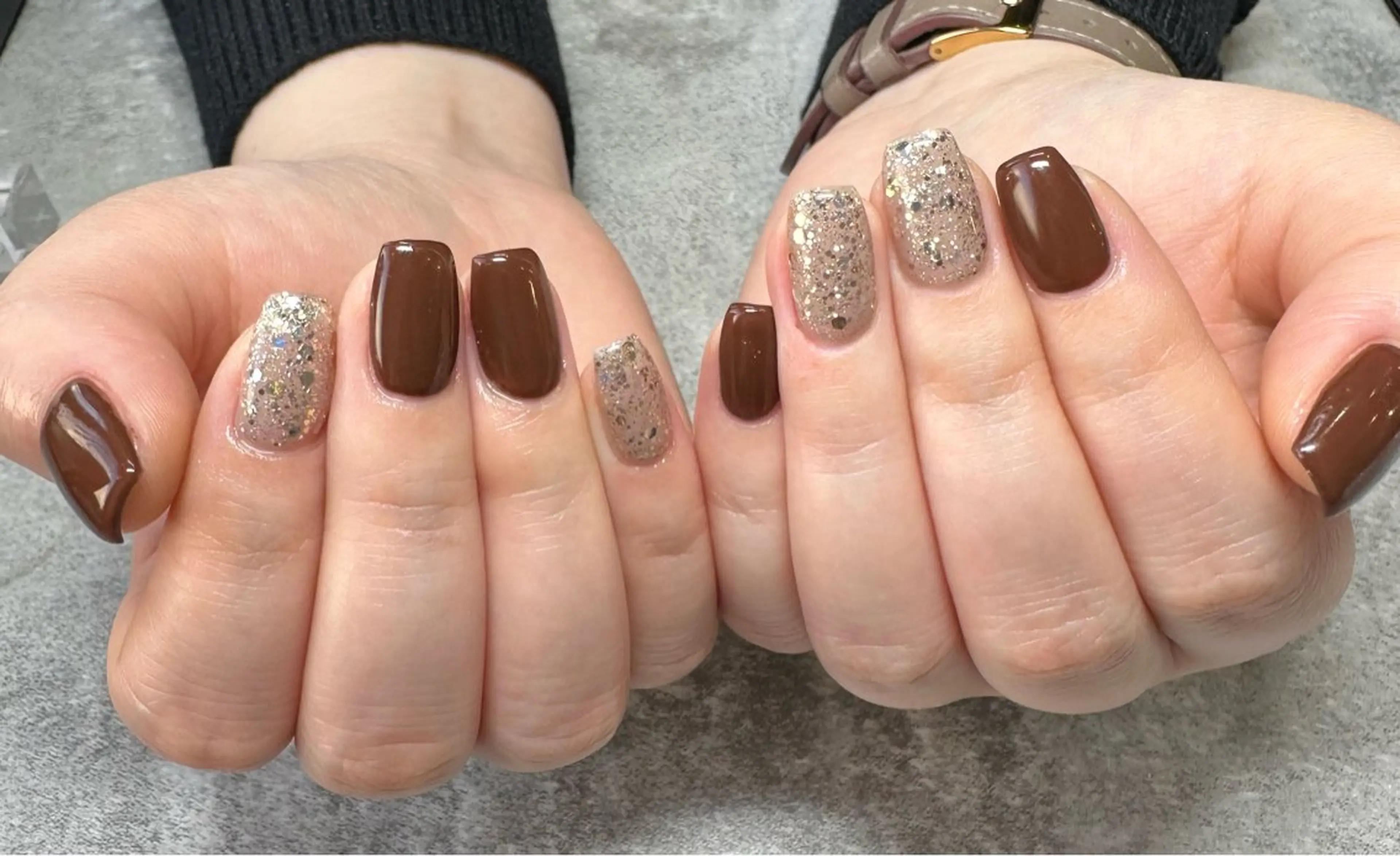 ネイル ラメ(グリッター) ワンカラーネイル ハンドネイル Gemies所属・nanako_ Gemiesのネイルデザイン