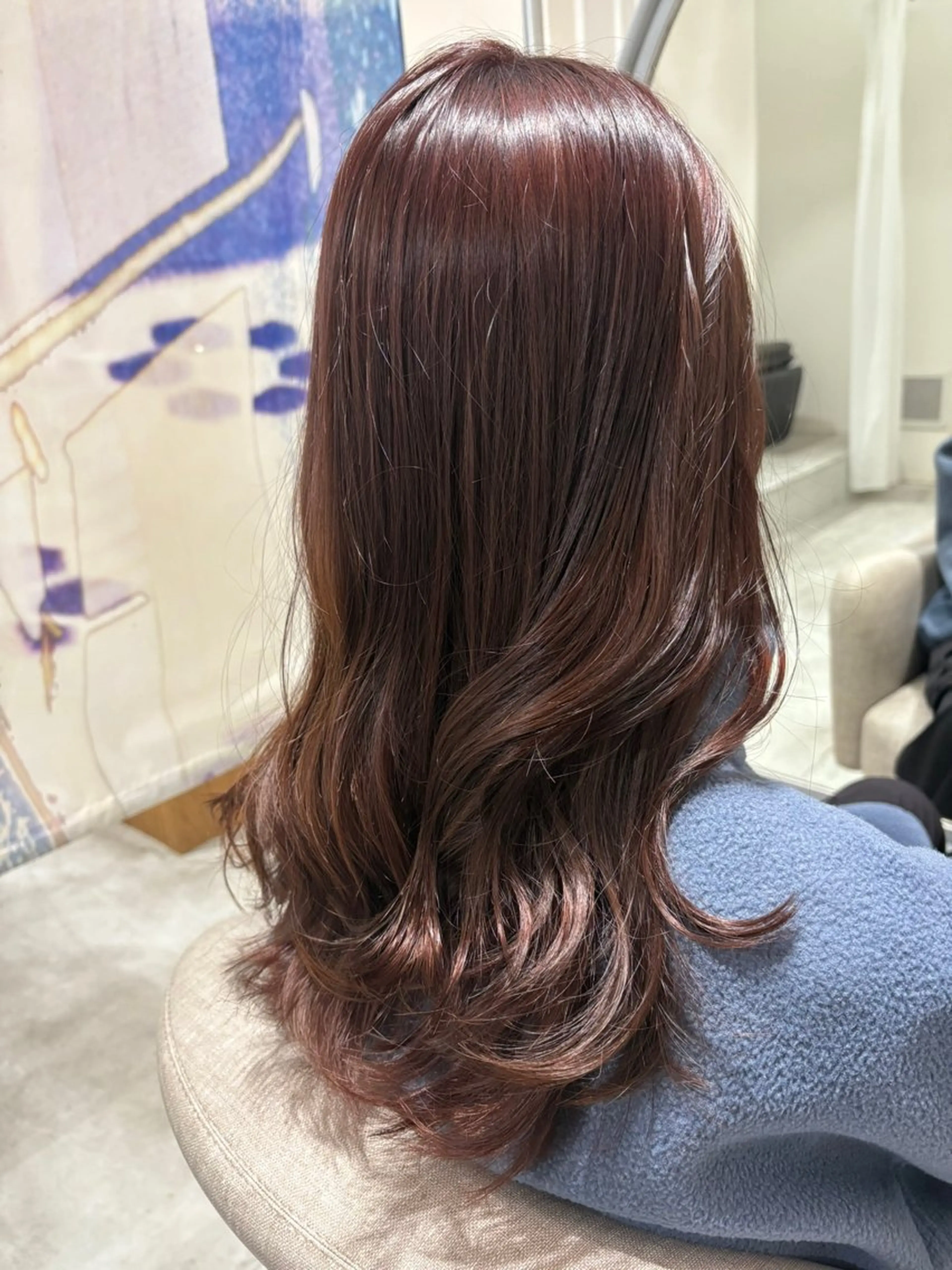 ミディアム ピンクブラウン カット ヘアカラー トリートメント 【日韓風、レイヤー】 🤍ひらい　なつきのヘアスタイル