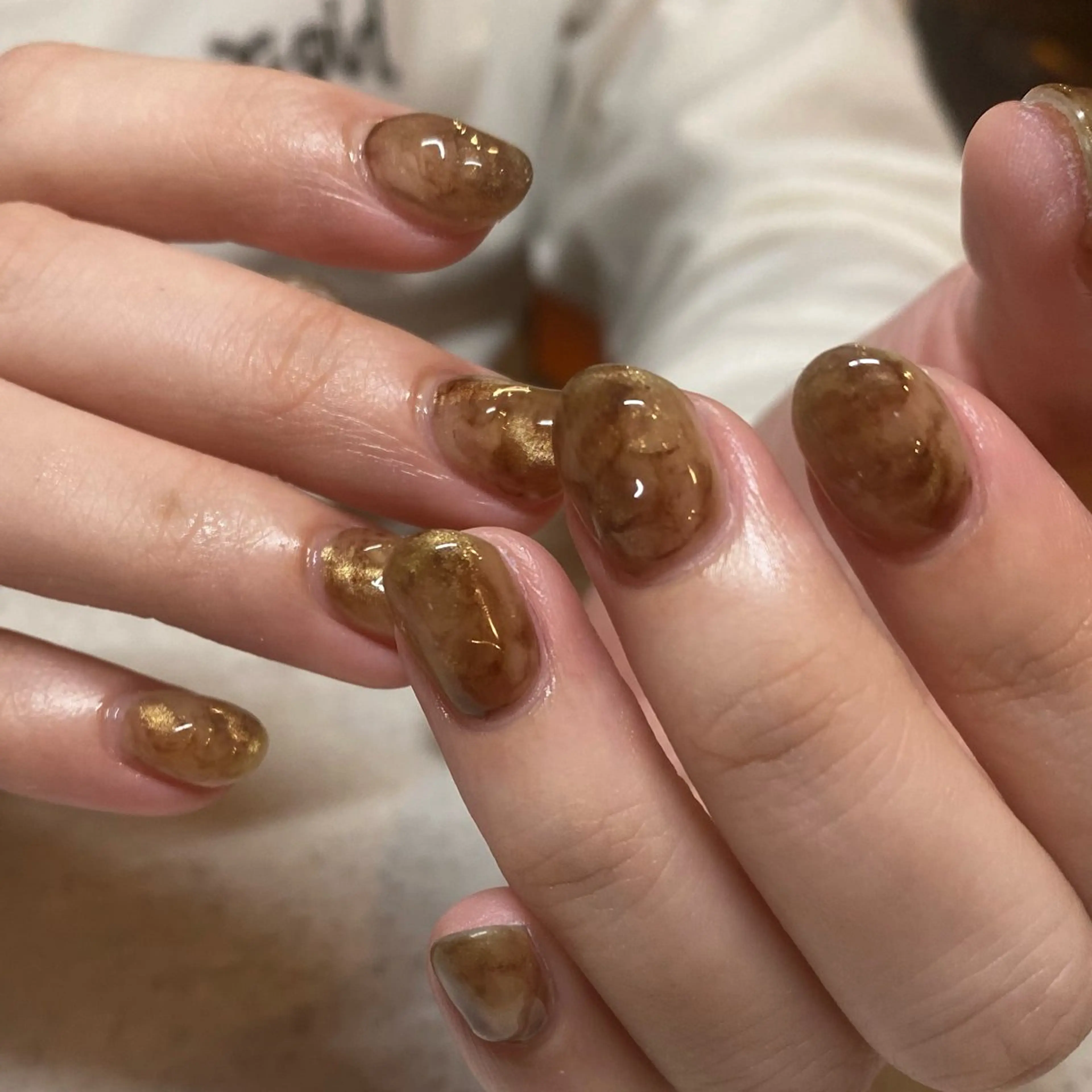 ネイル ブラウン 濵田 実沙/Manonのネイルデザイン