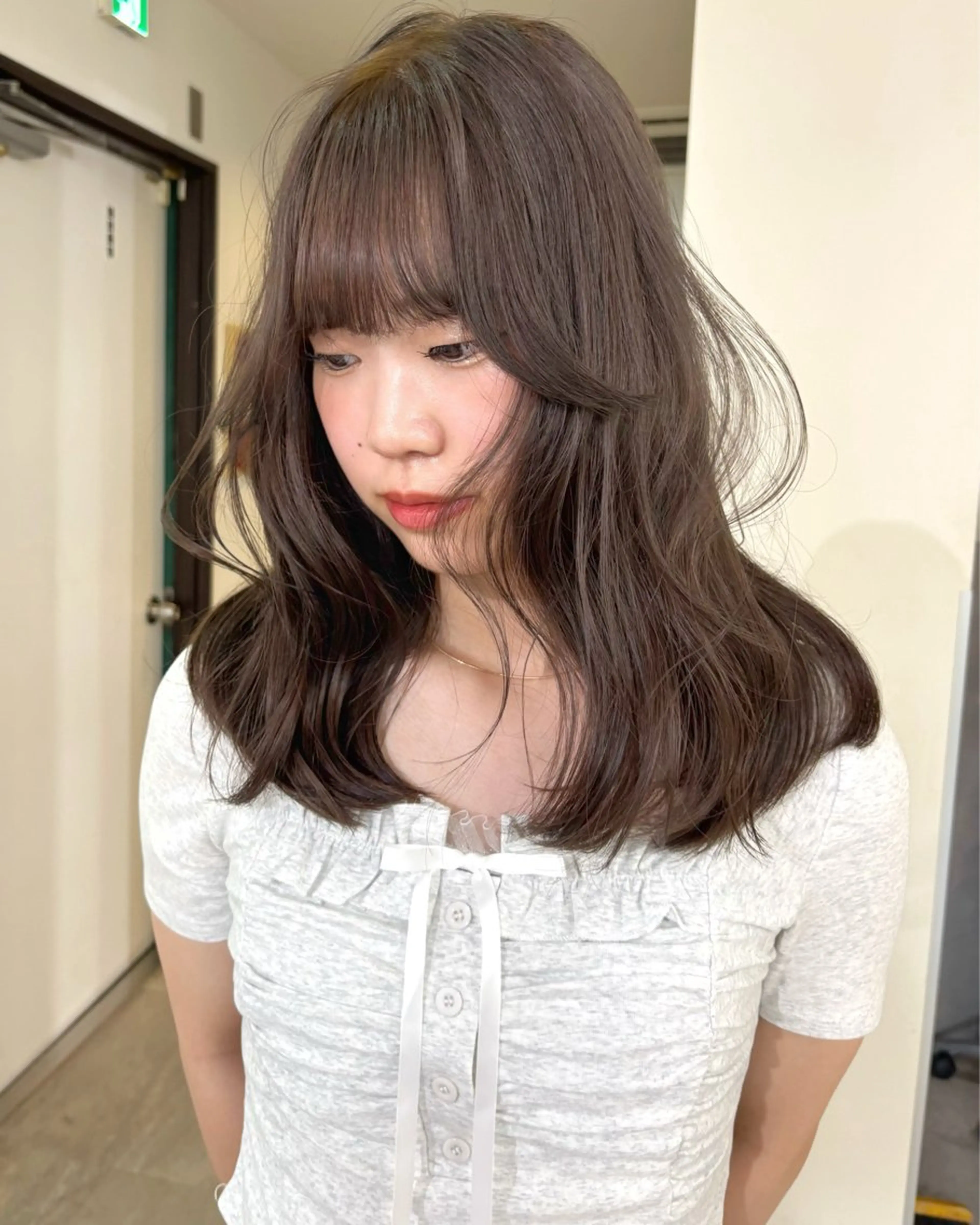 ロング カラー 黒髪 ブリーチ 透明感カラー ダブルカラー ブリーチなしカラー ヘアカラー mizuki/ピンク ベージュ.レイヤーのヘアスタイル