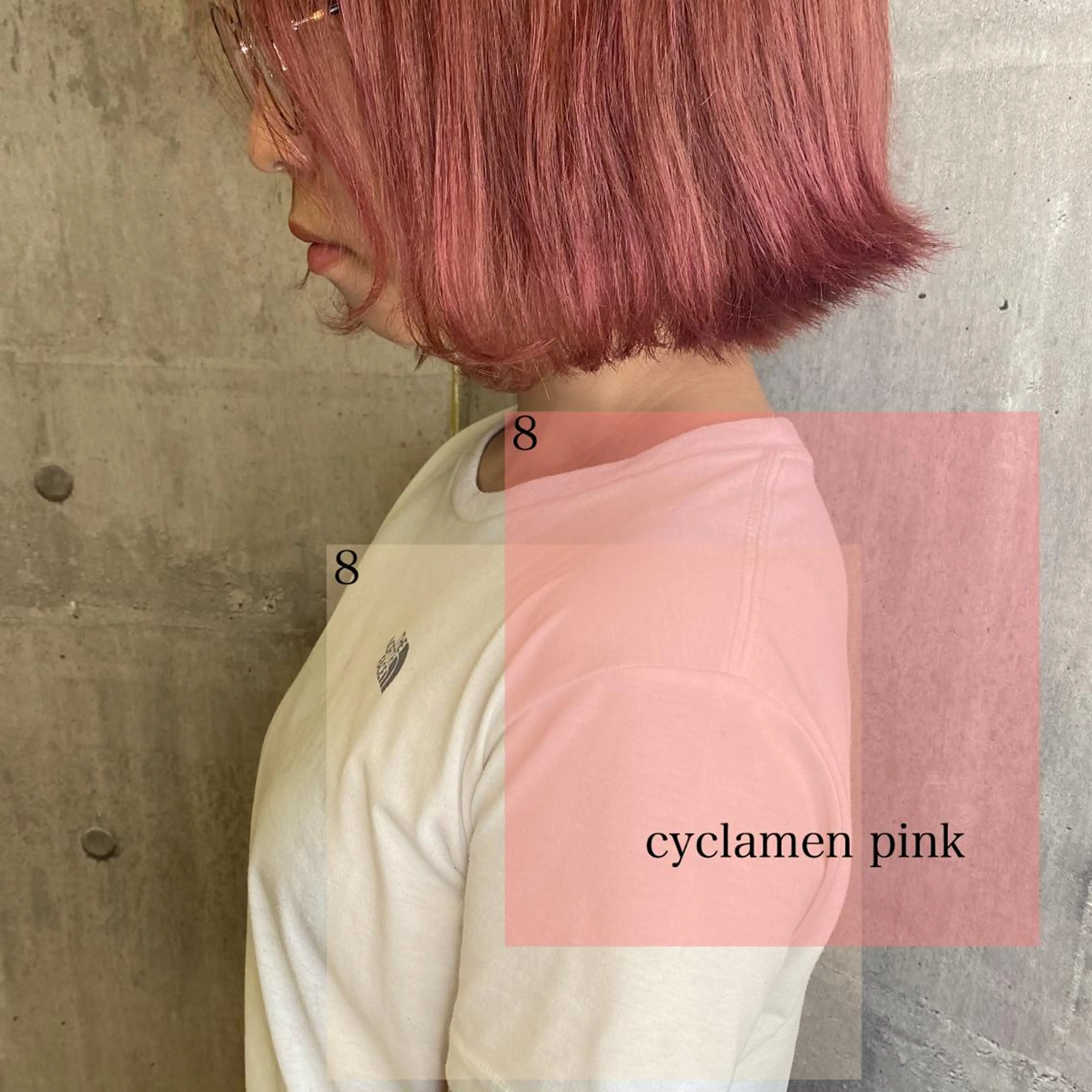 ショート カラー ブリーチ ピンクカラー カット ヘアカラー トリートメント 髪質改善ｶﾗｰ ｹｱﾌﾞﾘｰﾁ/ﾀﾑのヘアスタイル