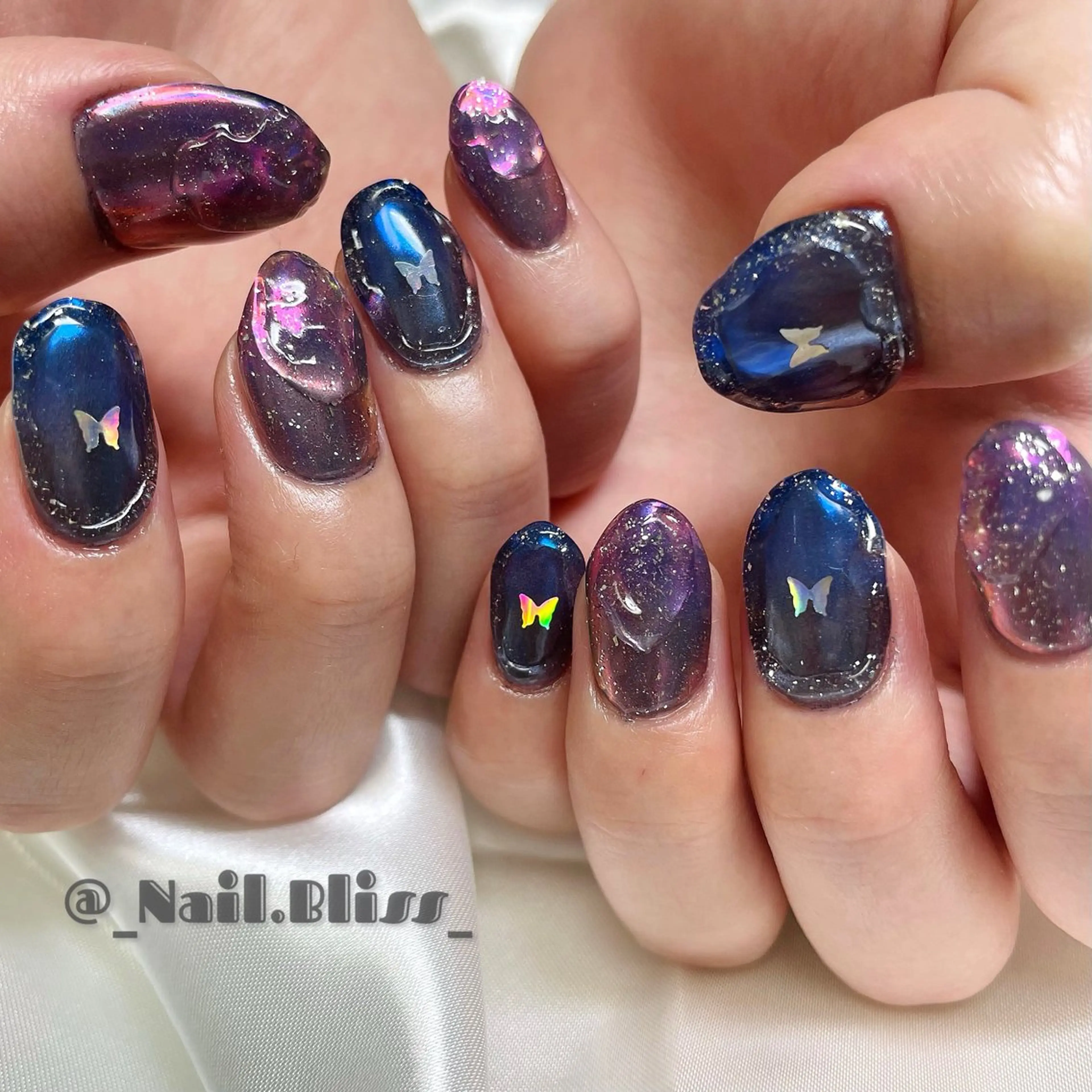 ネイル グラデーション ミラーネイル ハンドネイル NAIL BLISSのネイルデザイン